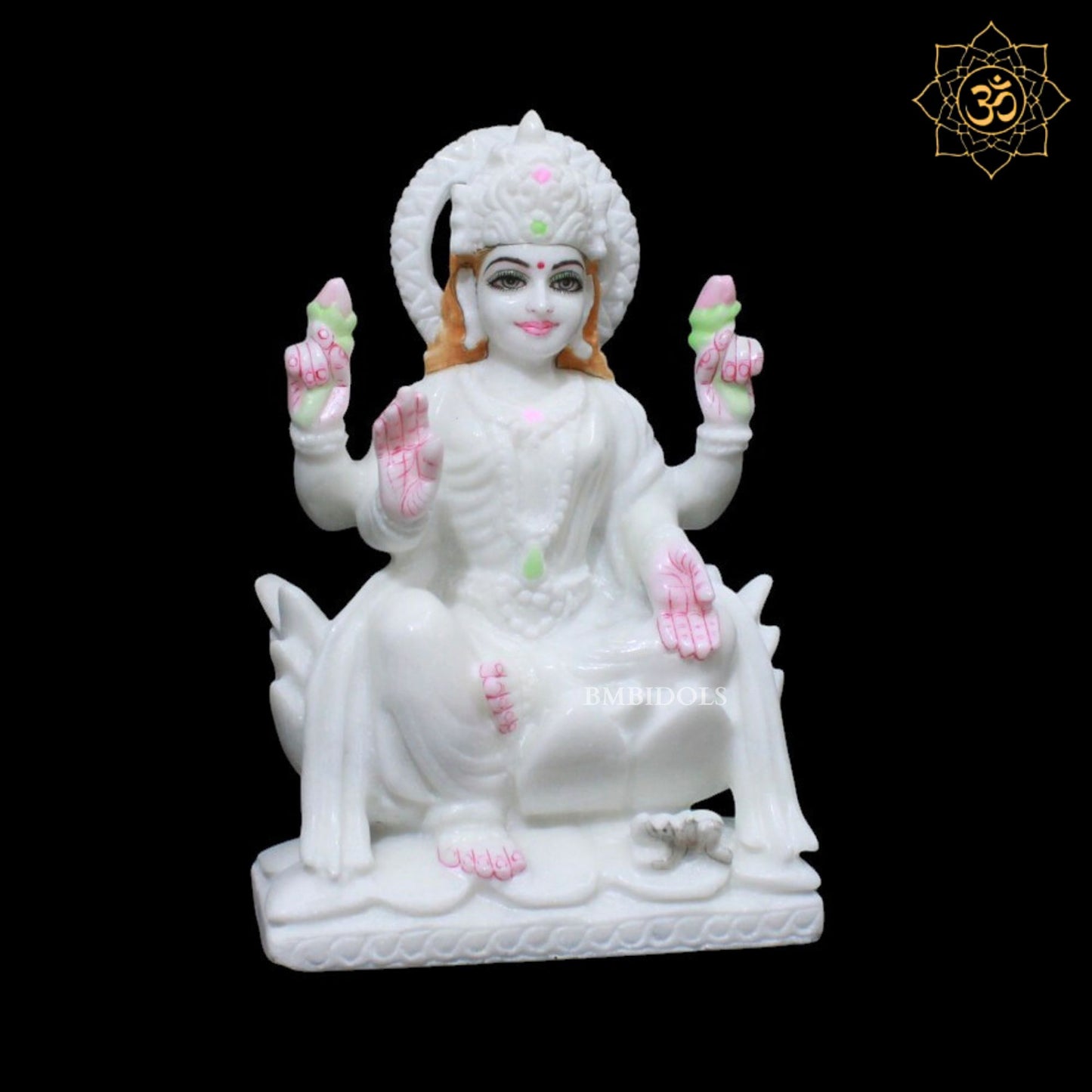 9inch Marble Ganesh Laxmi Murti for Homes and Temples