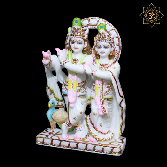 Jugal Marble Radha Krishna Murti for Homes and Temples in 12inches