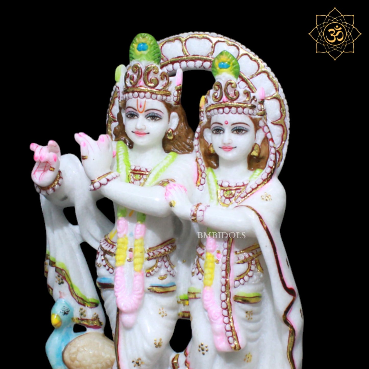 Jugal Marble Radha Krishna Murti for Homes and Temples in 12inches