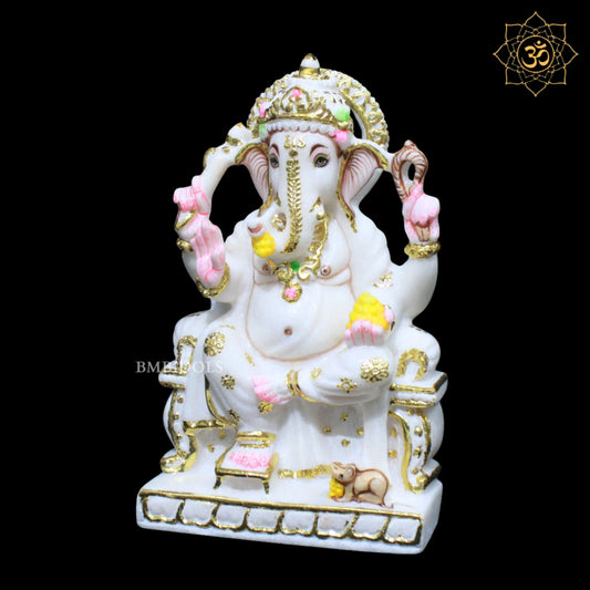 9inches Ganesh Bhagwan Marble Murti for Home Mandirs