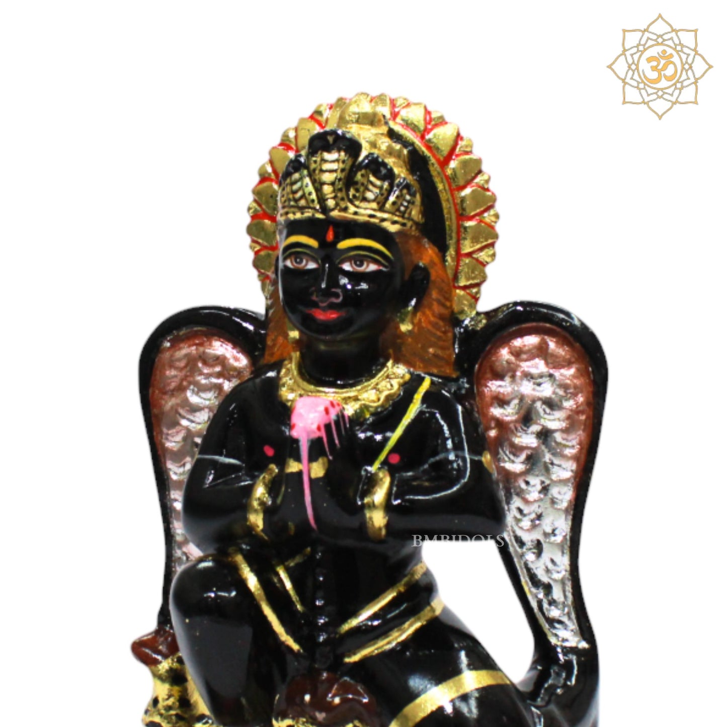 Black Stone Garud Statue for Home and Temple in 9inches