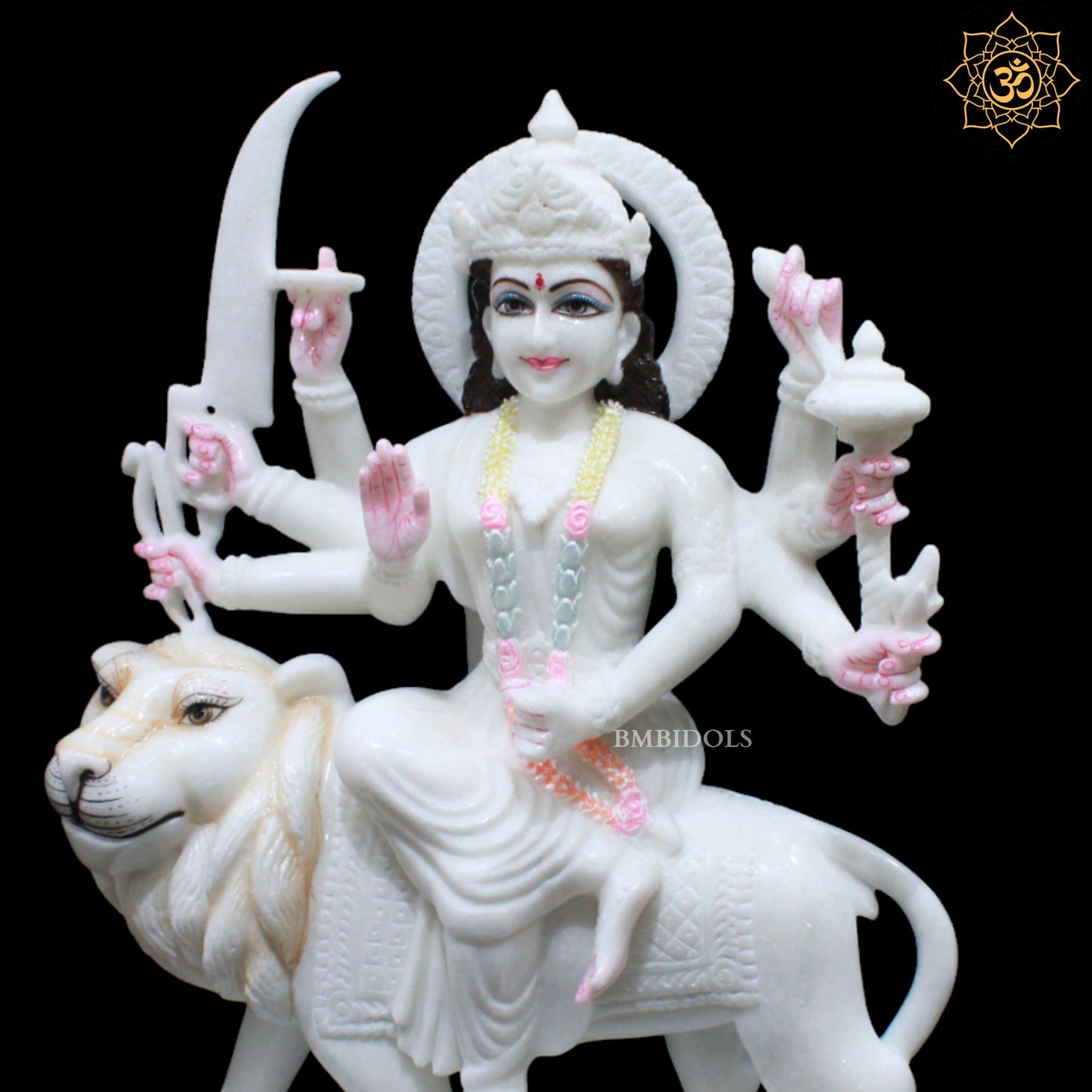 Marble Durga Mata Idol for Homes and Temples 1.5feet