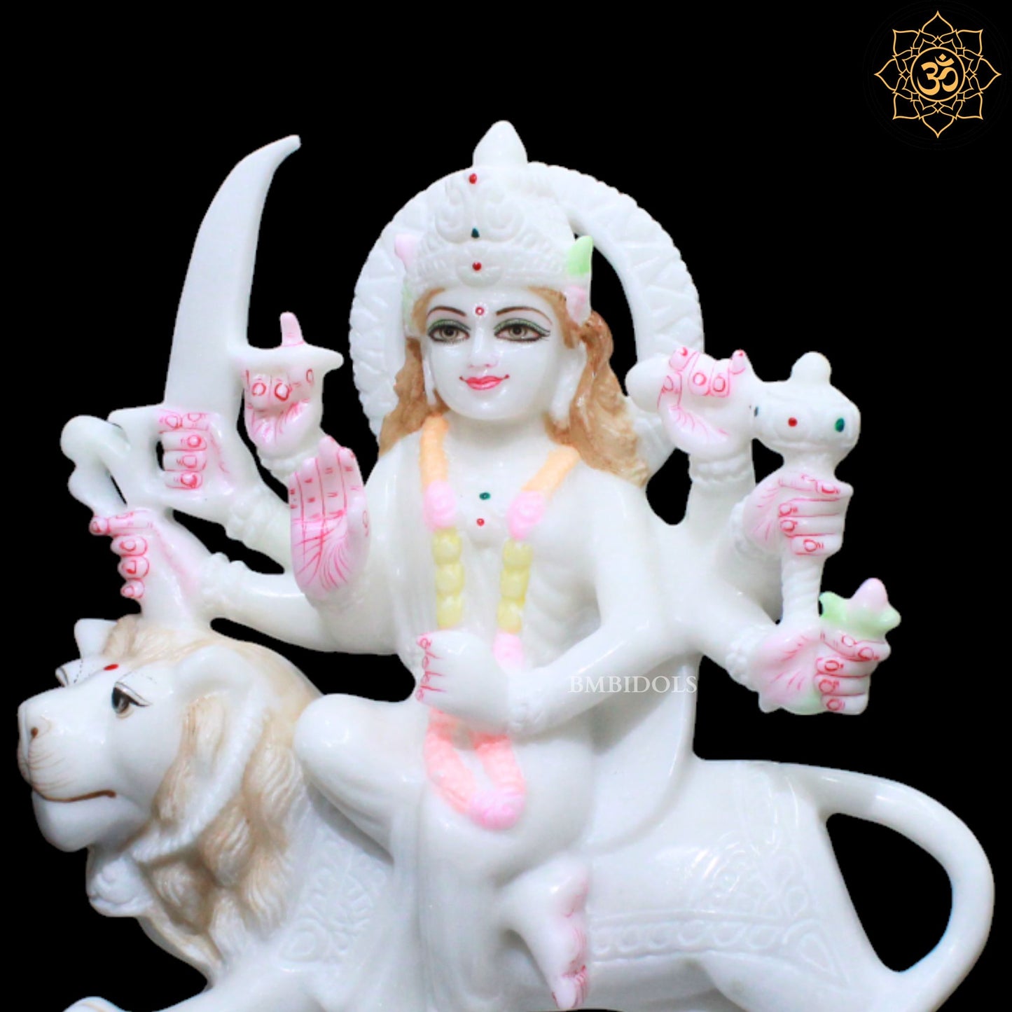 1feet Marble Durga maa Murti for Ghar Mandirs and Temples