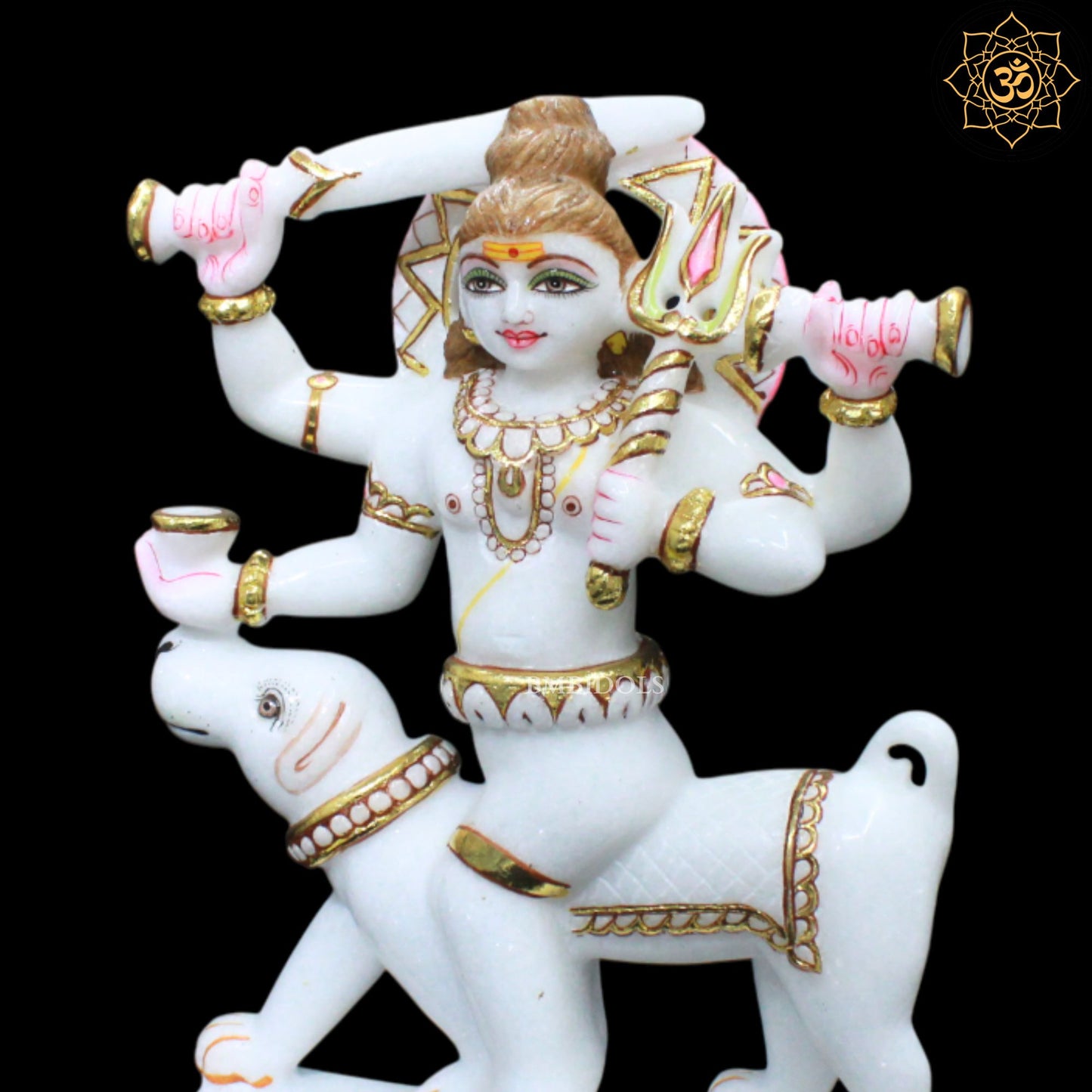 Kal Bhairav Baba Marble Statue for Homes and Temples in 1feet