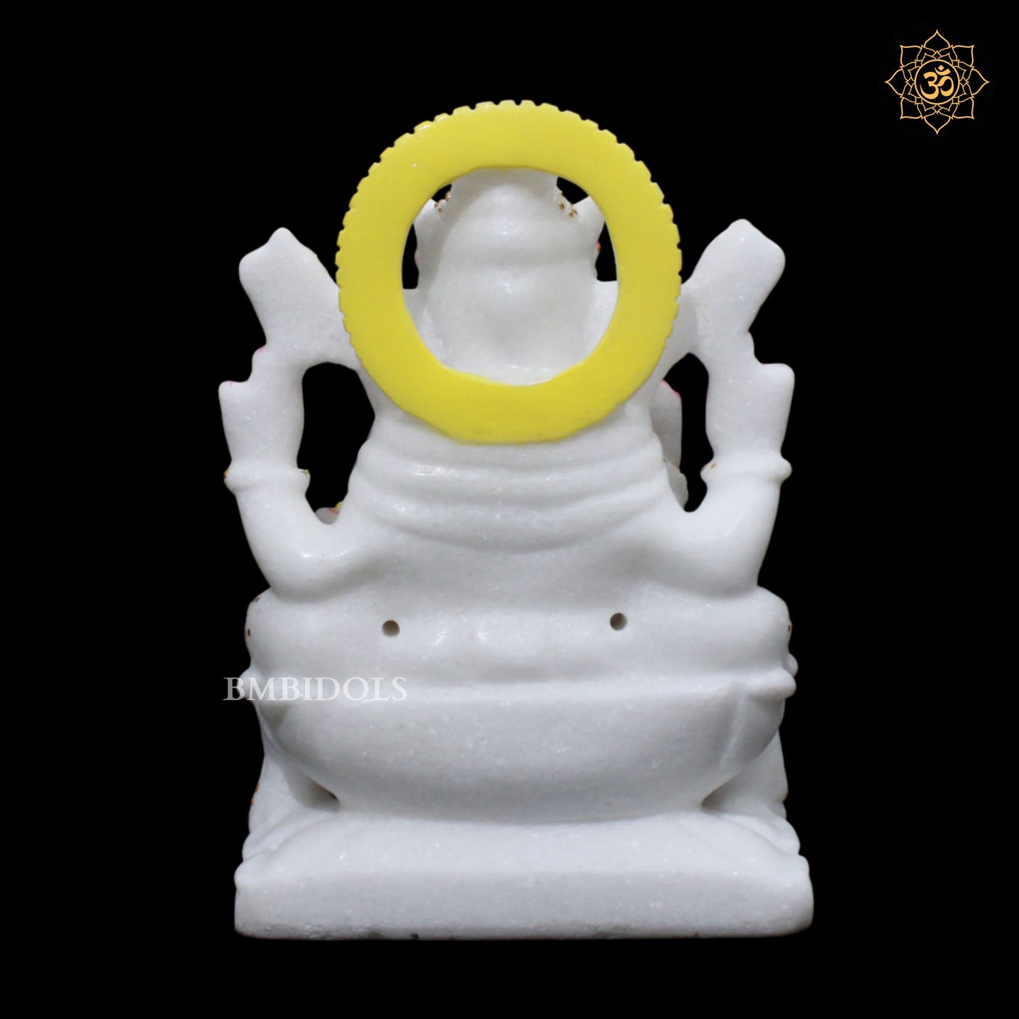 Ganesh Lakshmi Marble Murti in pure White Makrana Marble
