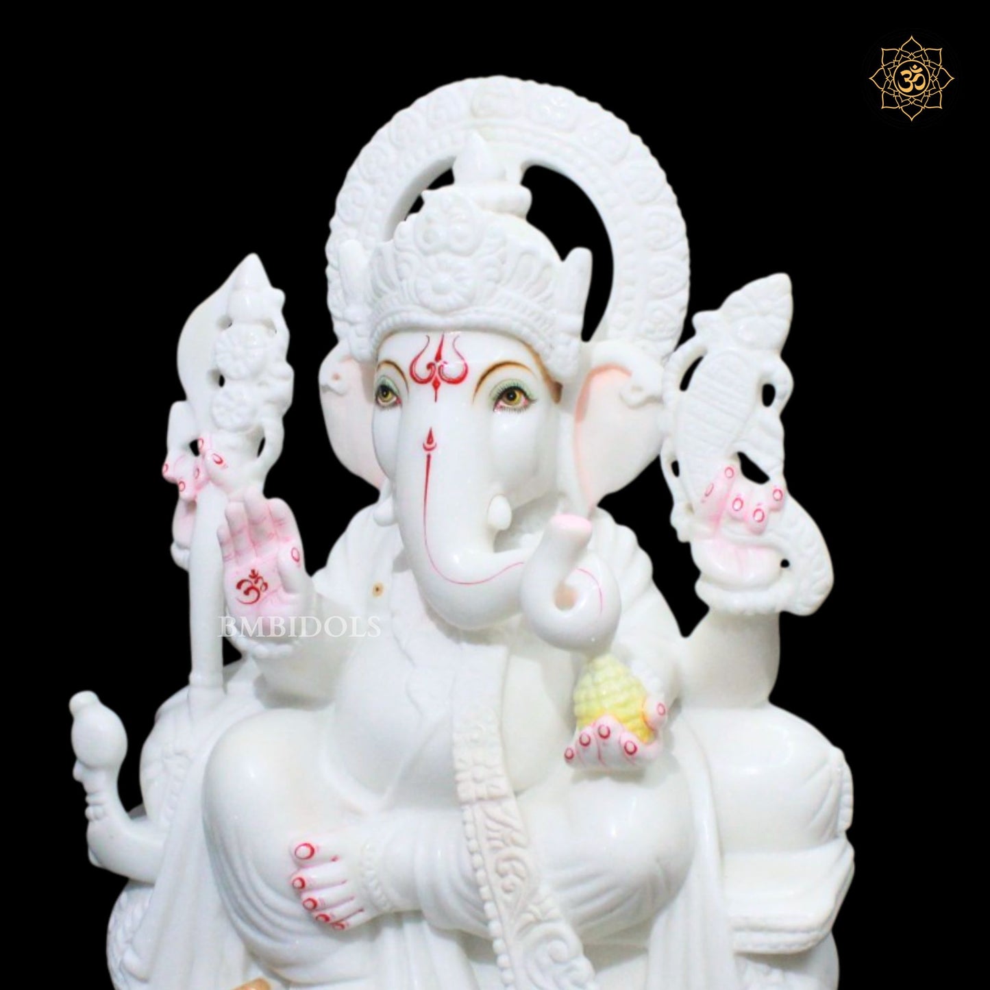 18inch Antique Ganesh Marble Murti with Special Design