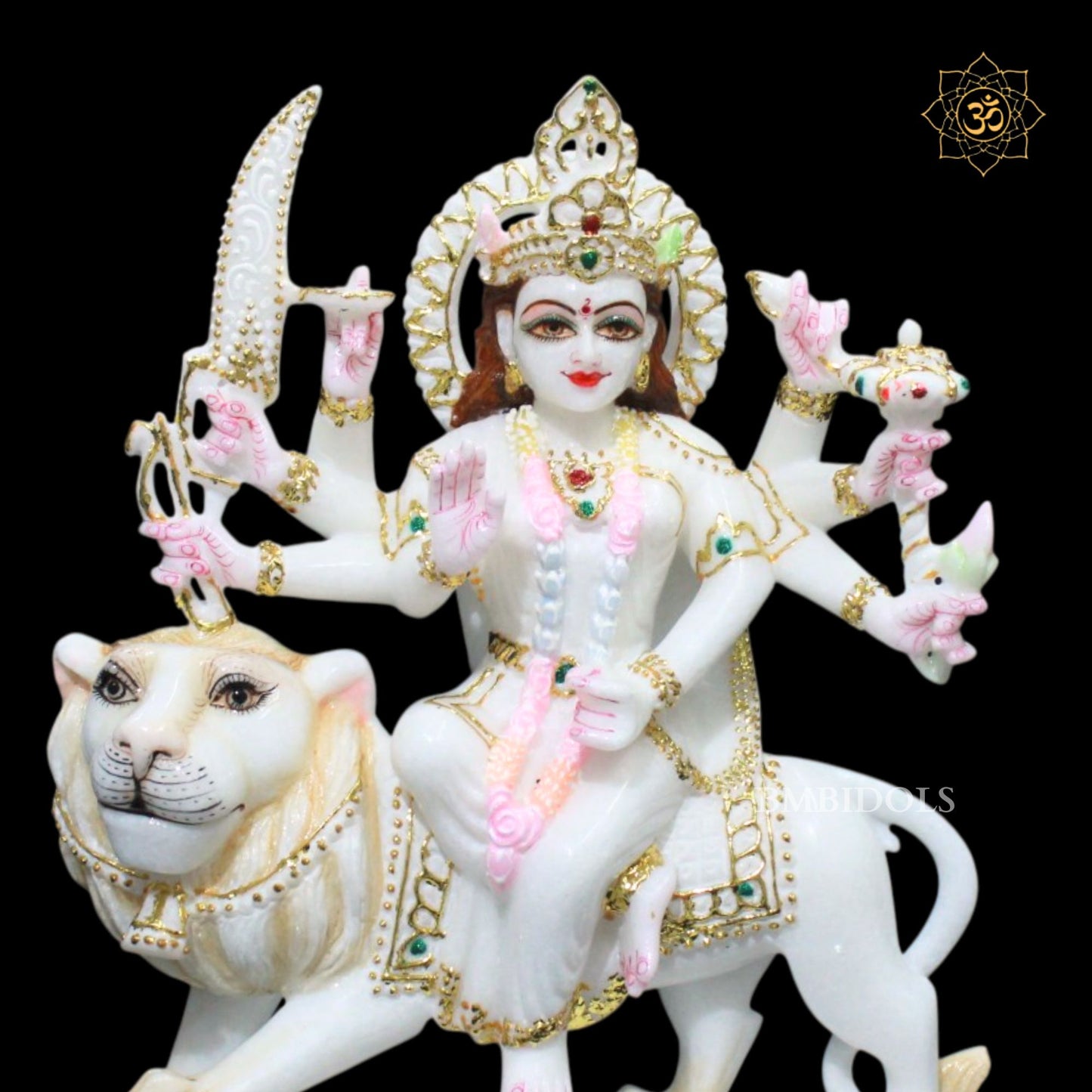 Durga Marble Statue for Homes and Temples in White Marble
