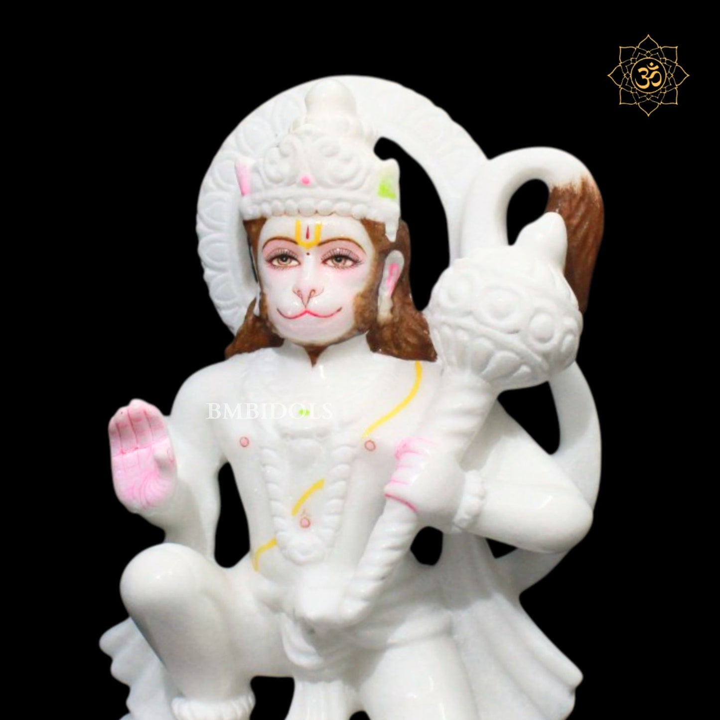 White Hanuman Murti in Makrana Marble in 9inches