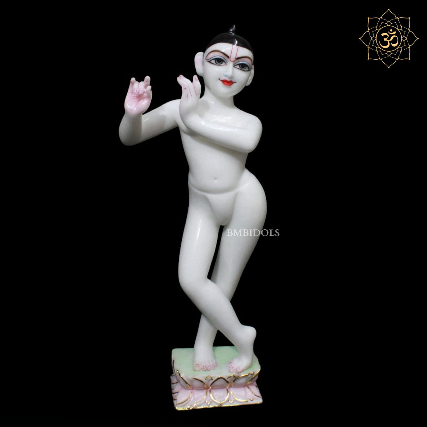 21inch Marble Iskcon Radha Krishna Murti for Homes and Temples Makrana Marble