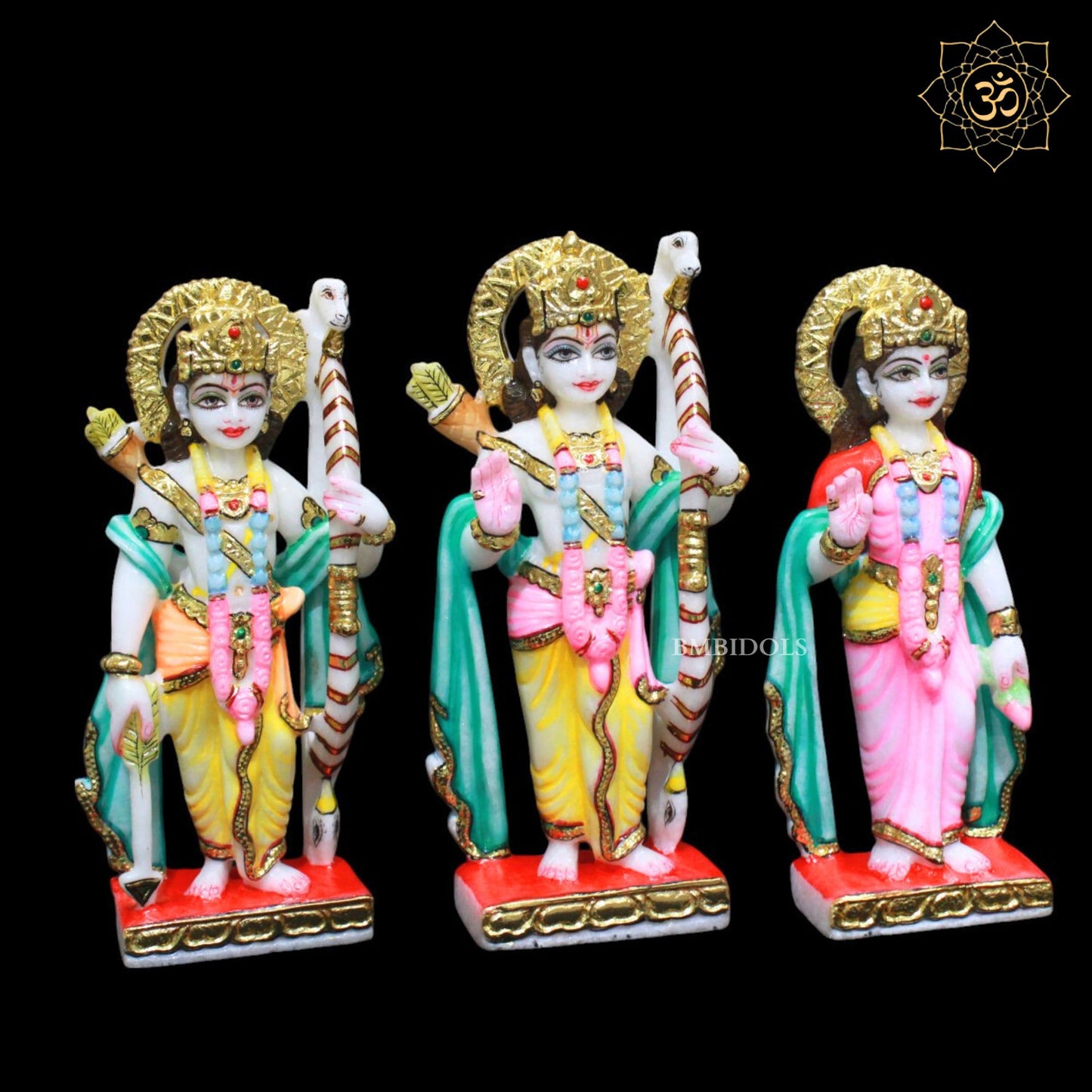 7inch Marble Ram Darbar Murti for Homes and Temples Makrana Marble