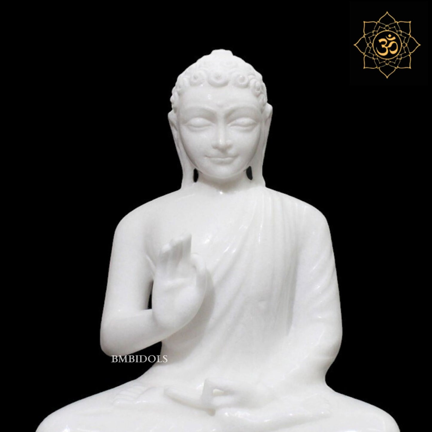 White Buddha Marble Statue in 11inch in Meditation Posture