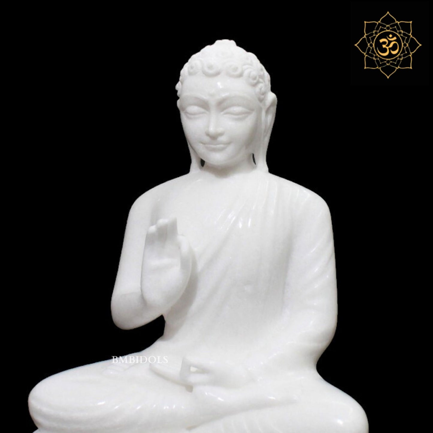 White Buddha Marble Statue in 11inch in Meditation Posture