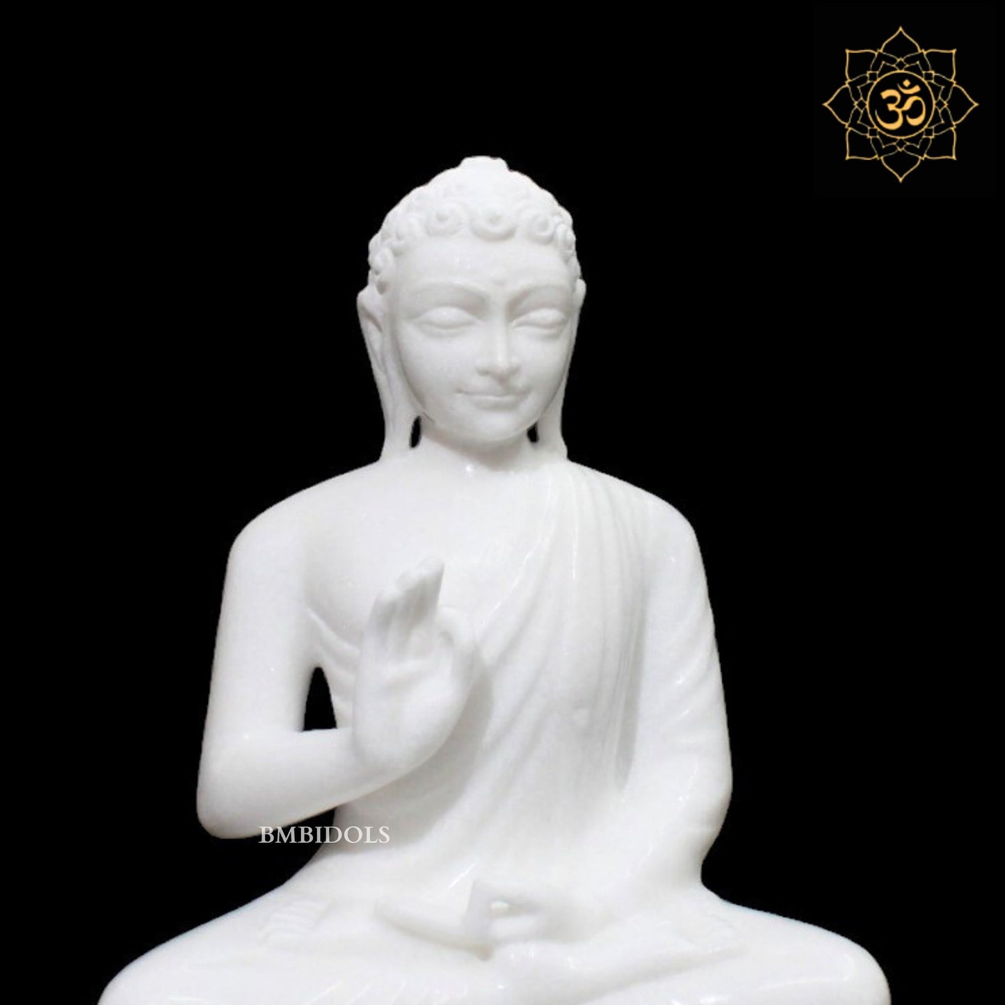 White Buddha Marble Statue in 11inch in Meditation Posture