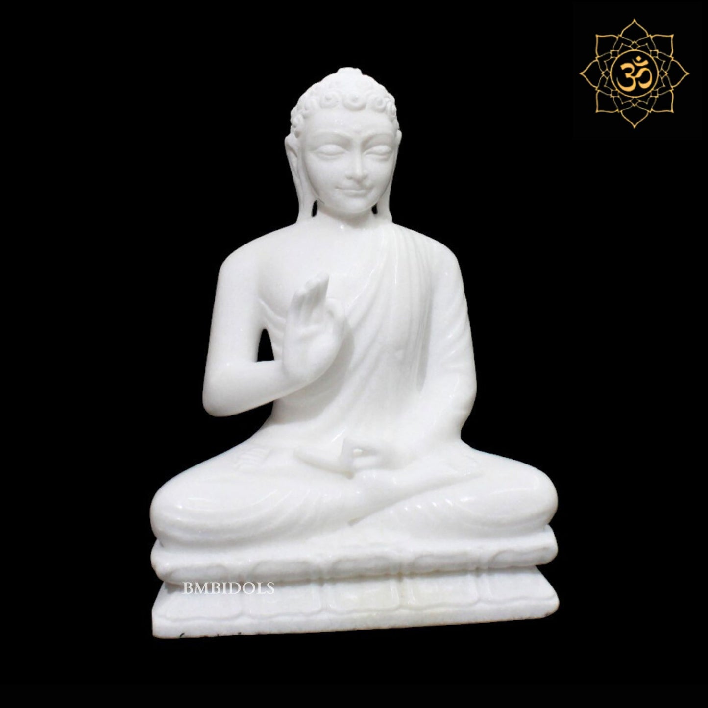 White Buddha Marble Statue in 11inch in Meditation Posture
