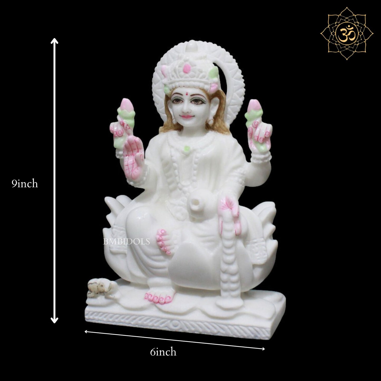 Ganesh Lakshmi Marble Murti for Home Mandirs in 9inches