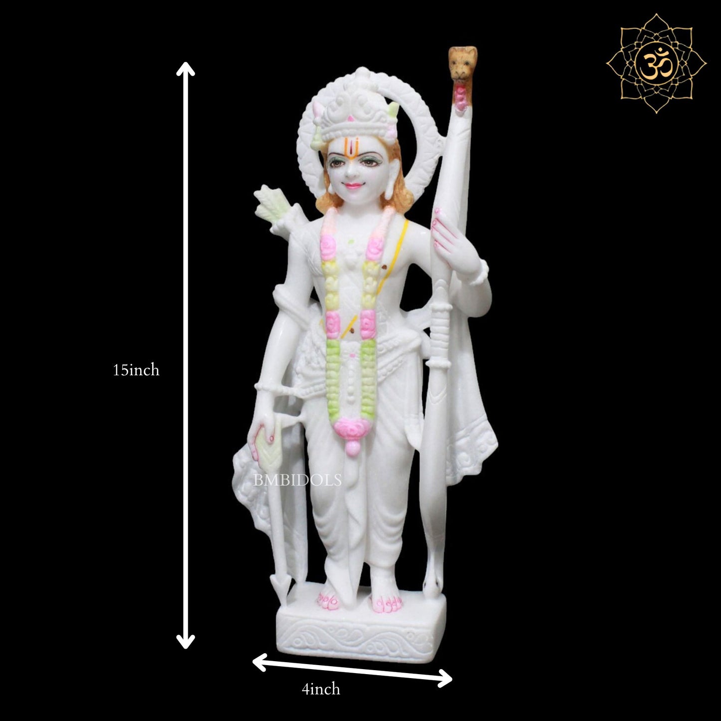 Marble Ram Darbar Murti for Home Mandirs in 15inches