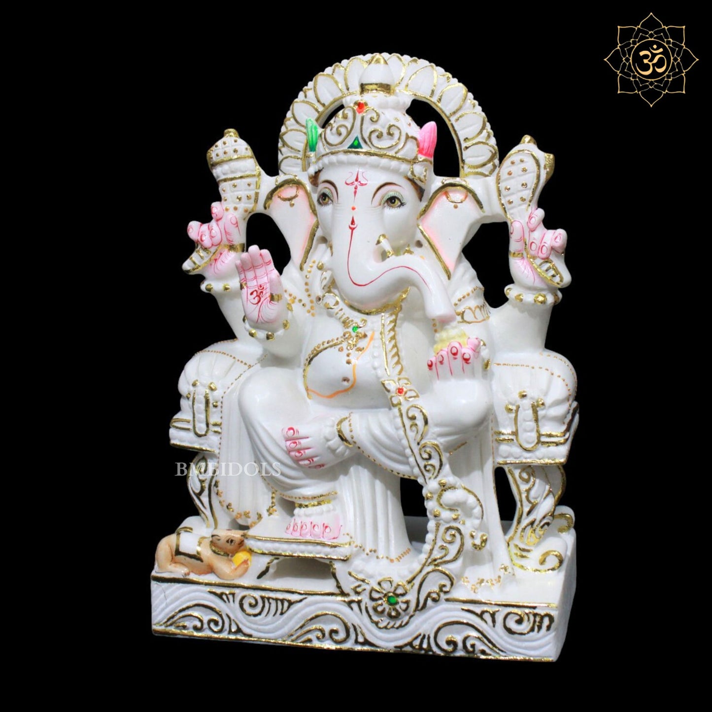 Ganesh Marble Statue for Home Mandirs in 12inches