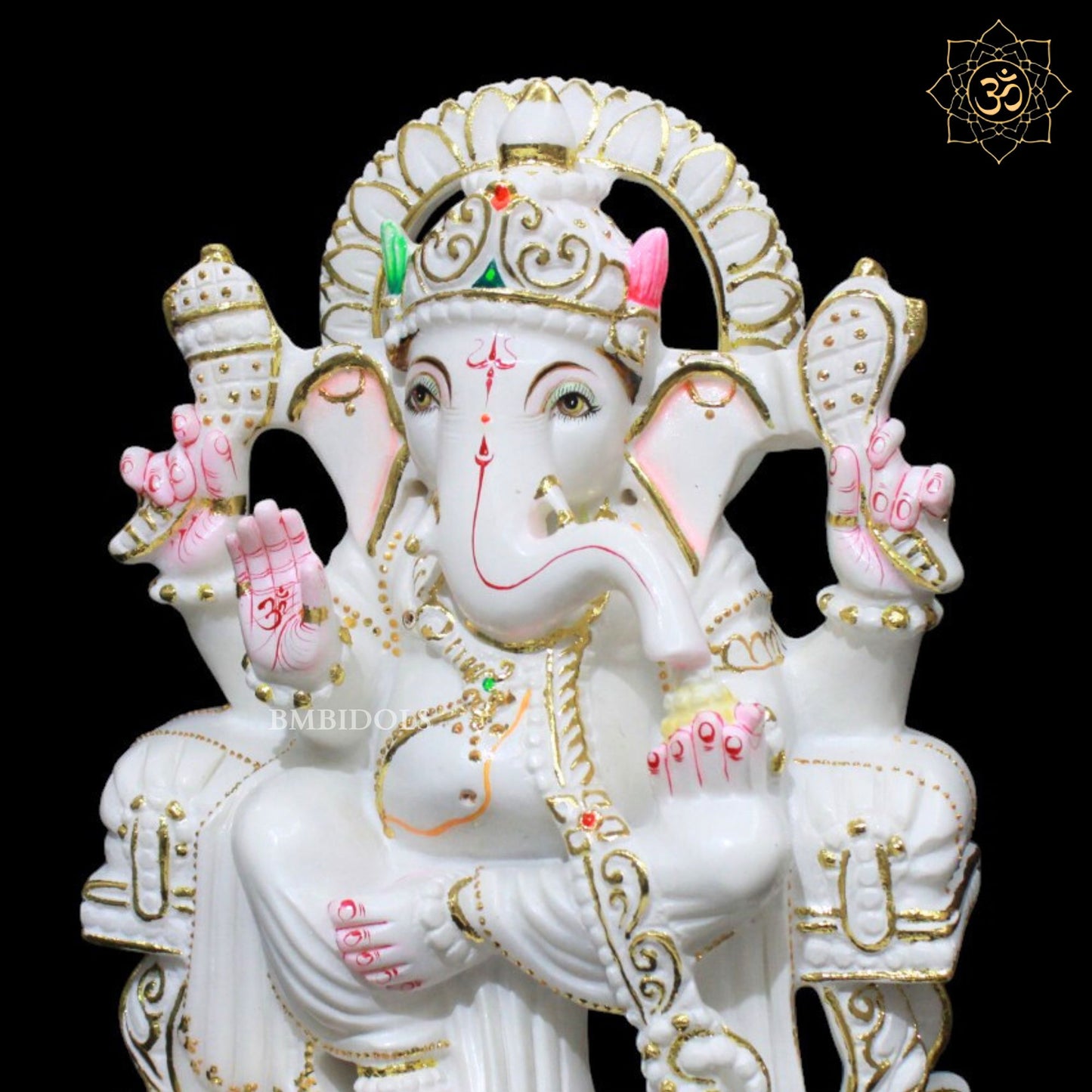 Ganesh Marble Statue for Home Mandirs in 12inches
