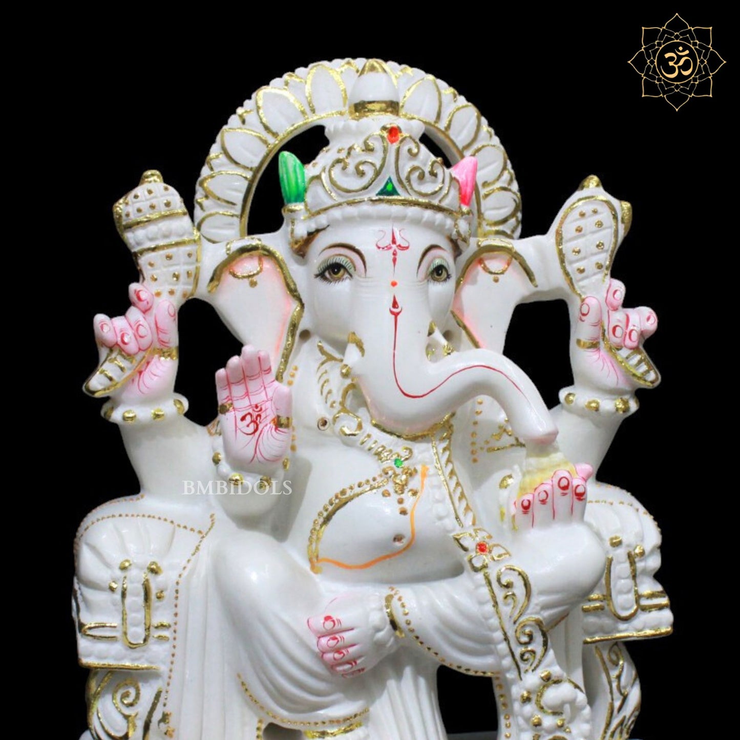 Ganesh Marble Statue for Home Mandirs in 12inches