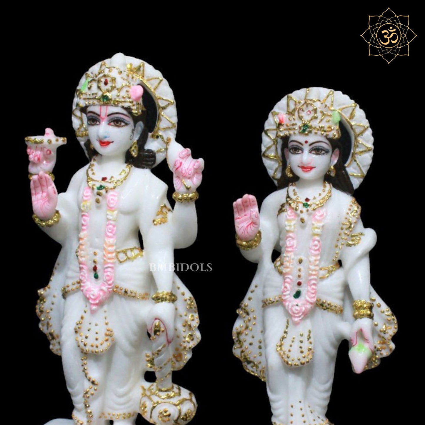 Lakshmi Narayan Marble Murti for Homes and Temples in 9inches
