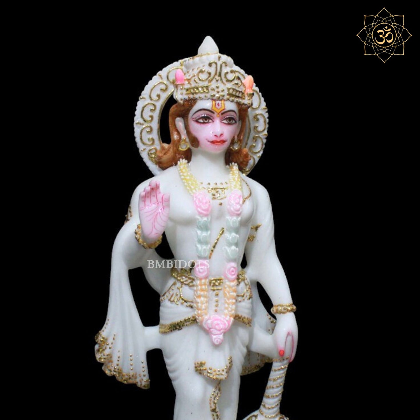 Ashirwad Marble Hanuman Murti in 15inch for Home and Temple