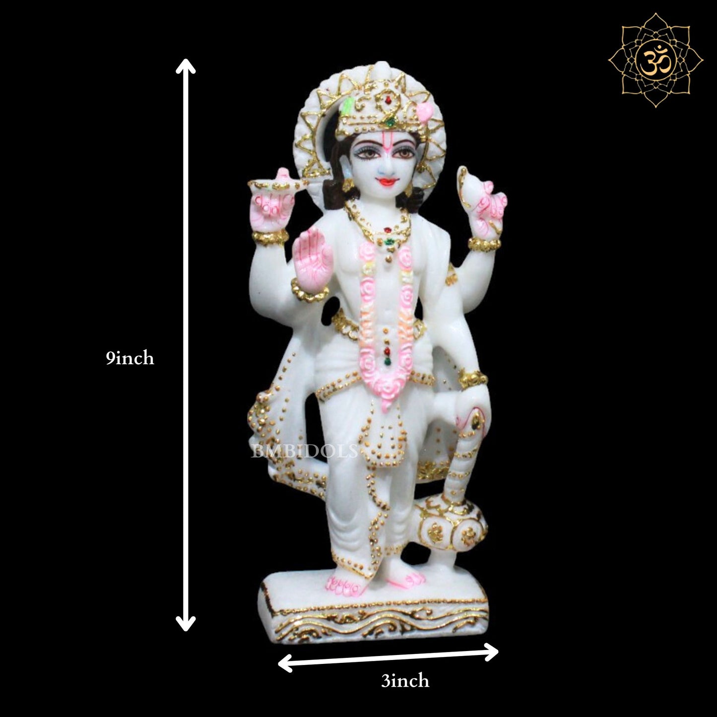 Lakshmi Narayan Marble Murti for Homes and Temples in 9inches