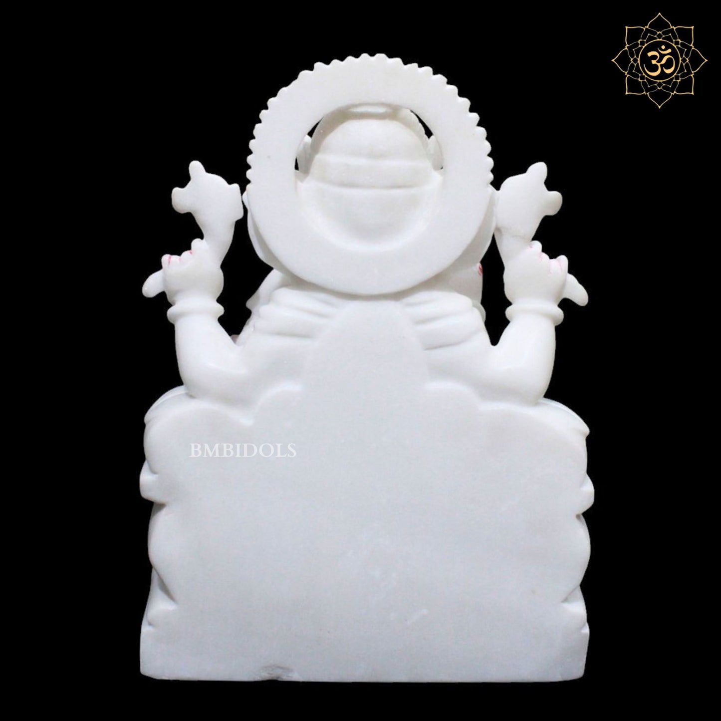 Ganpati Marble Murti in White Makrana Marble in 15inches