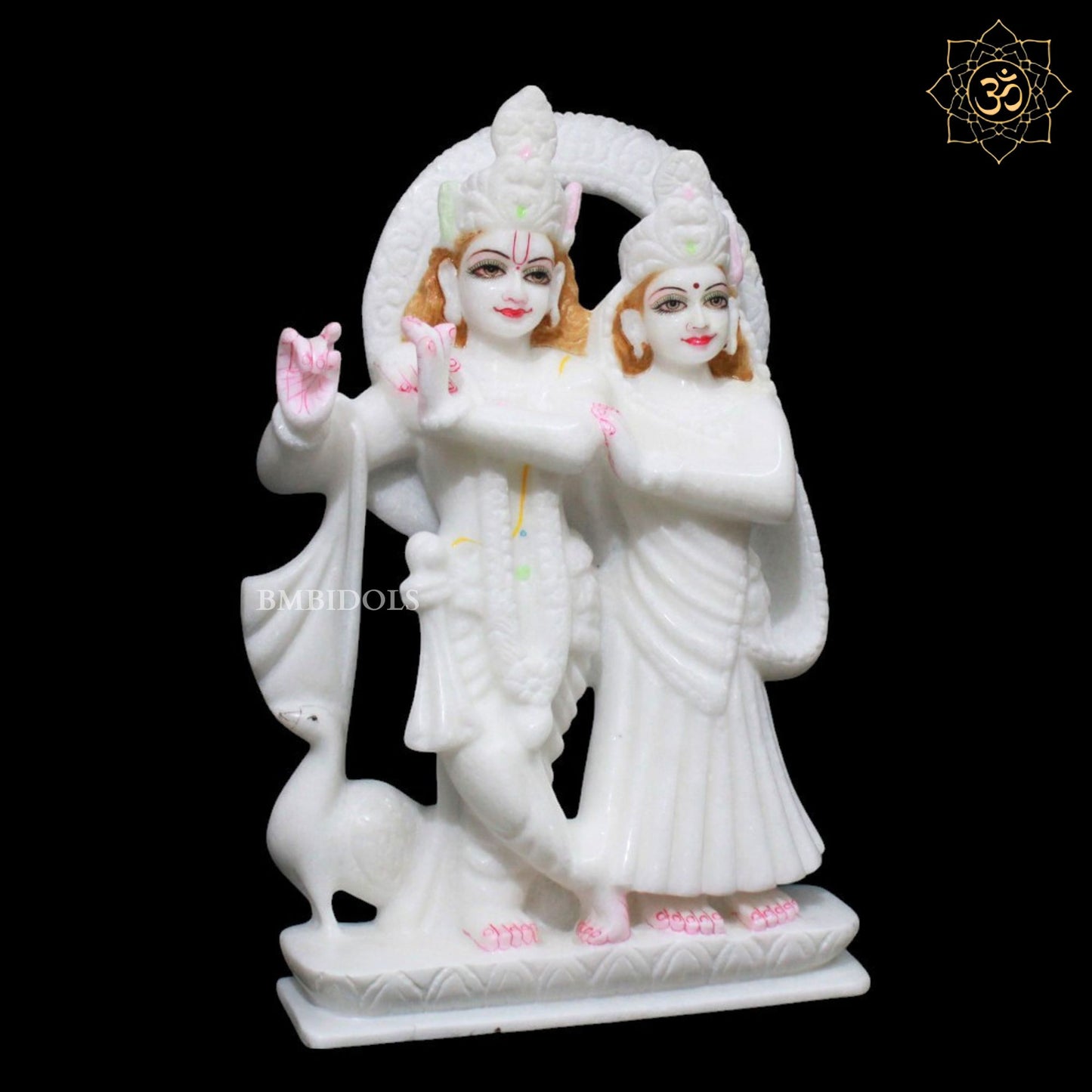 Jugal Radha Krishna Marble Murti in 12inches for Home Mandirs