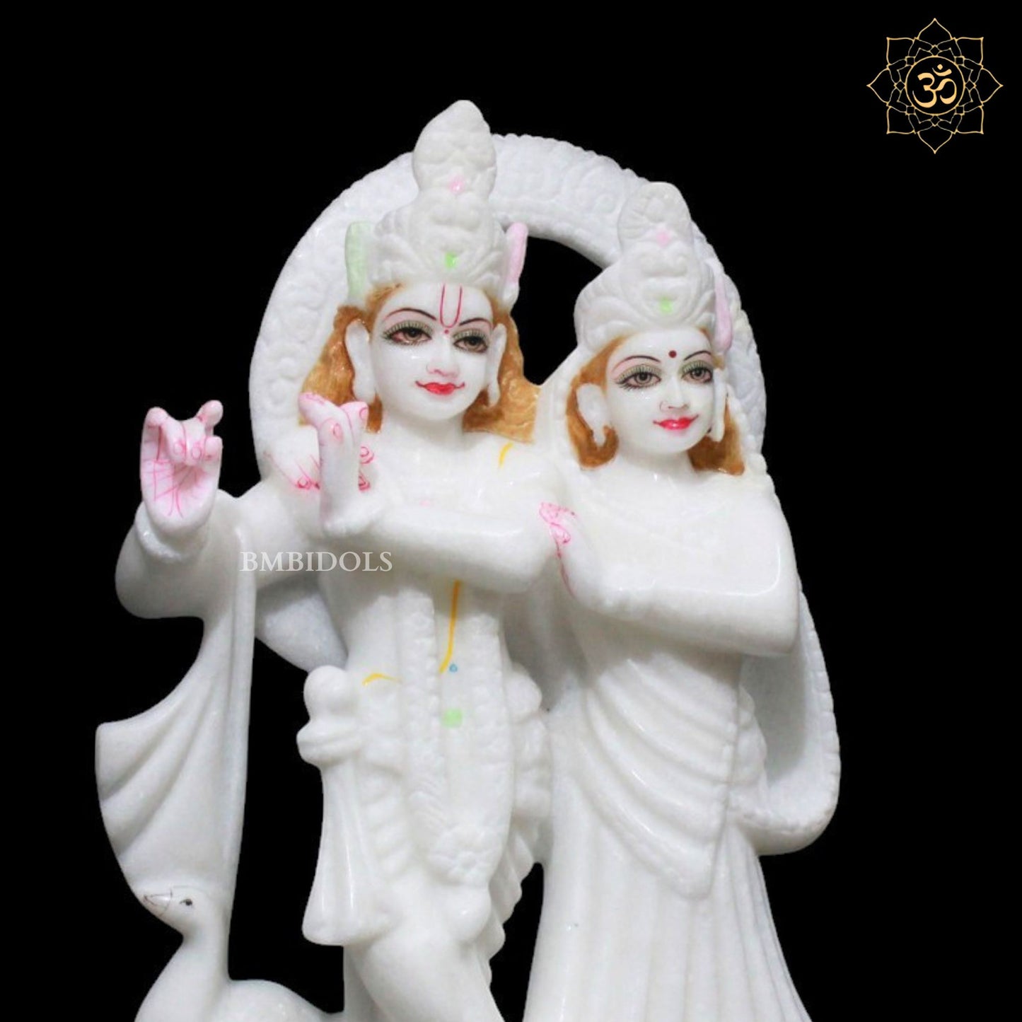 Jugal Radha Krishna Marble Murti in 12inches for Home Mandirs