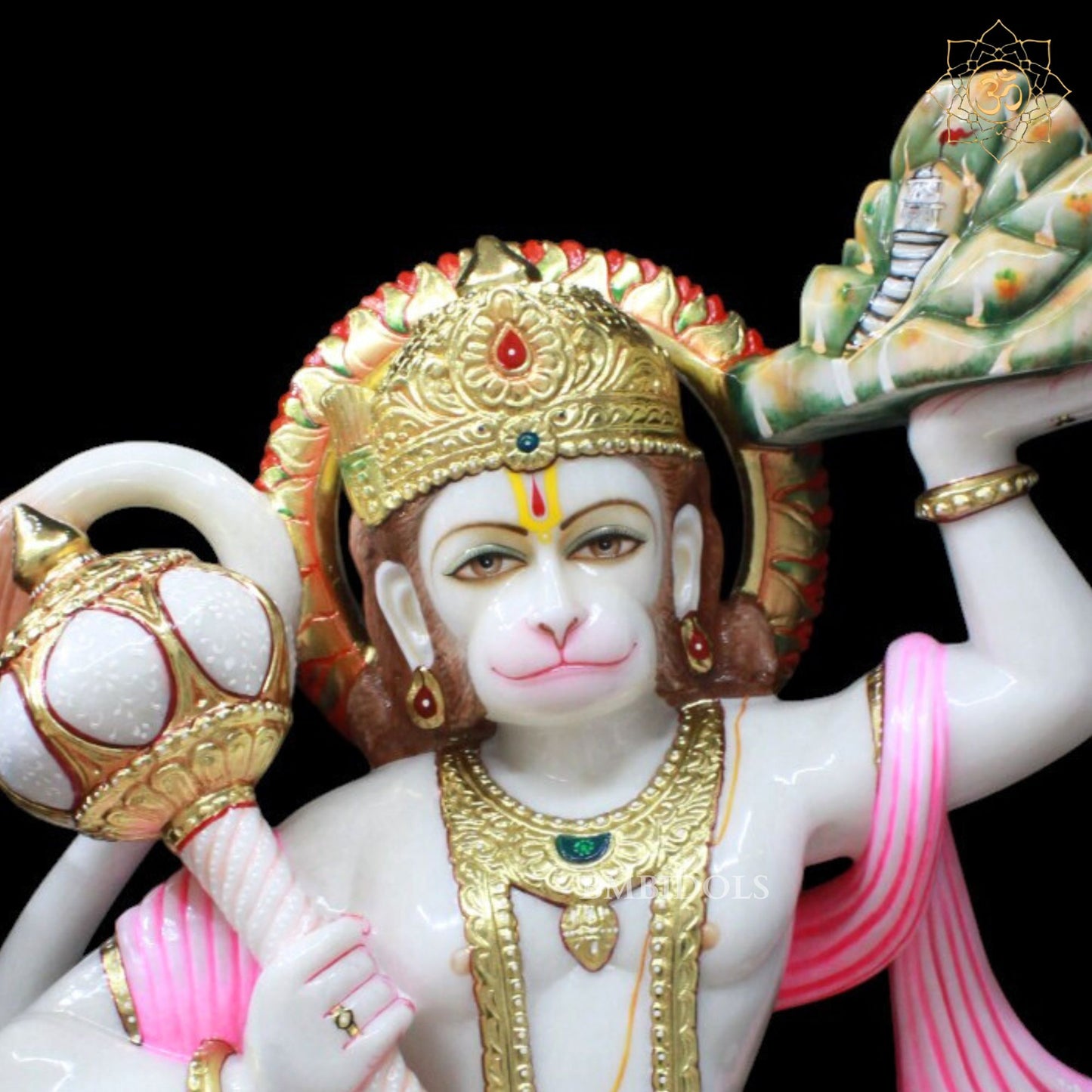 Veer Hanuman Marble Statue for Homes and Temples in 30inch
