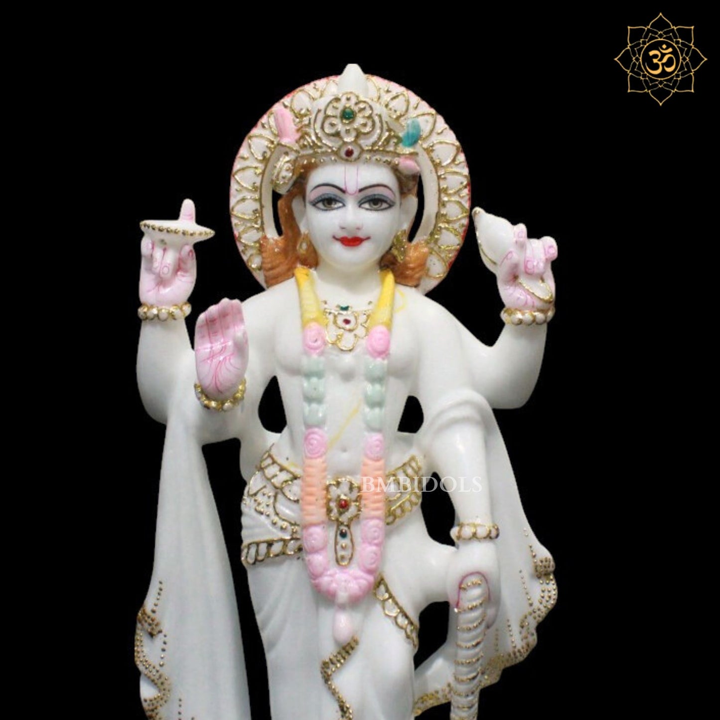 Marble Lakshmi Narayan Murti for Home Temples in 15inches Makrana Marble