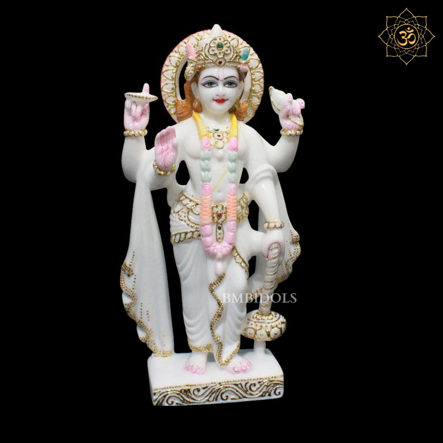 Marble Lakshmi Narayan Murti for Home Temples in 15inches Makrana Marble