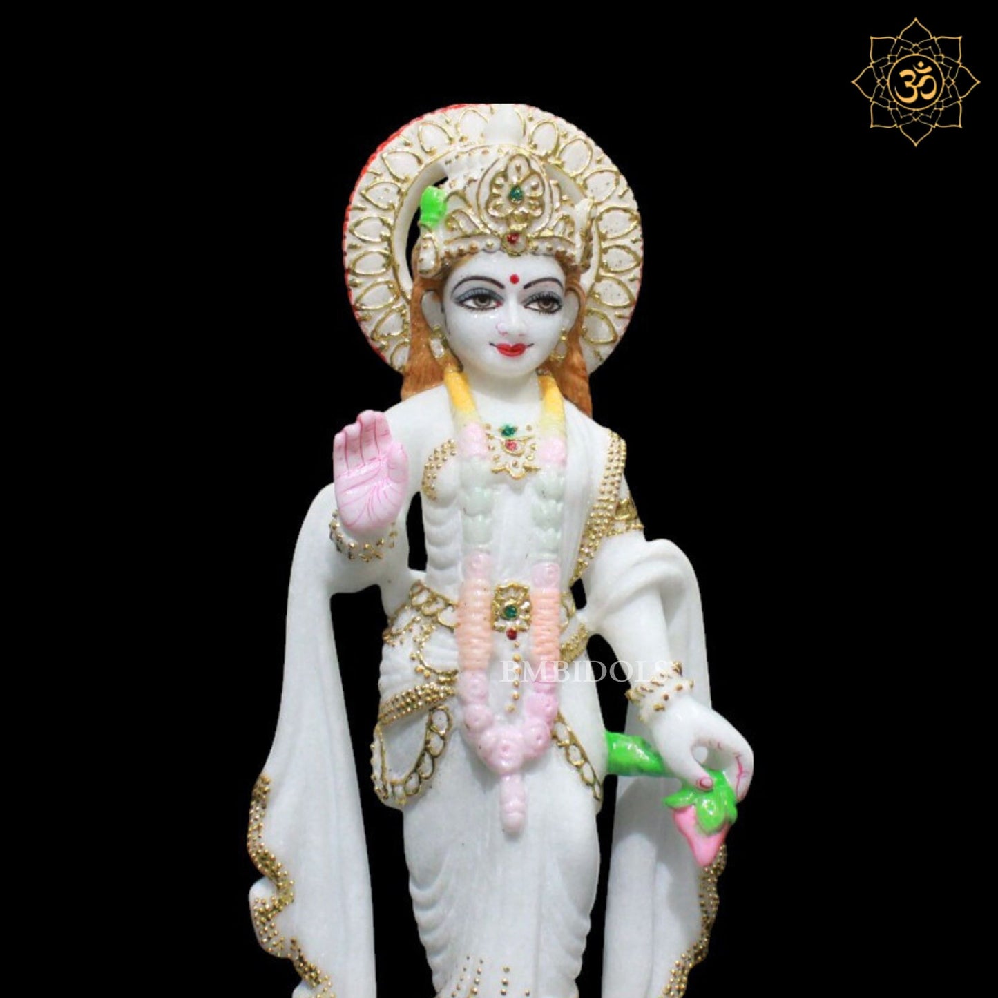 Marble Lakshmi Narayan Murti for Home Temples in 15inches Makrana Marble