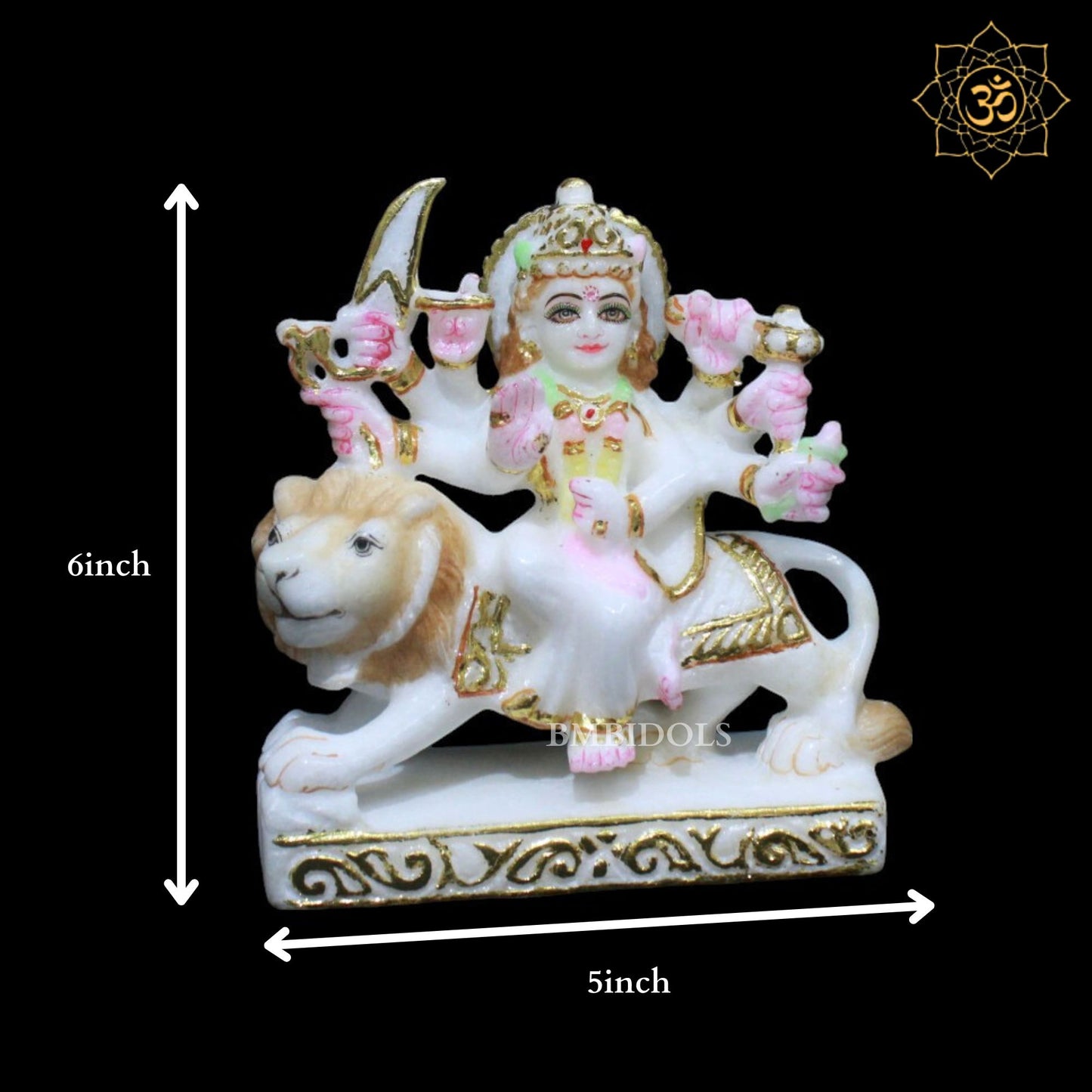 Durga Marble Murti for Home Temples designed in 6inches