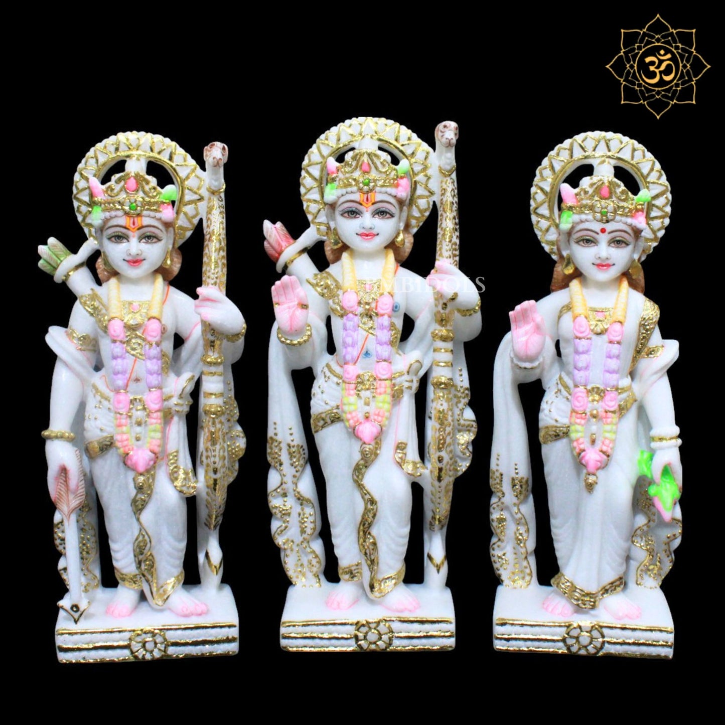 Ram Darbar Marble Statue in Makrana Marble with Ram, Lakshman, Sita and Hanuman