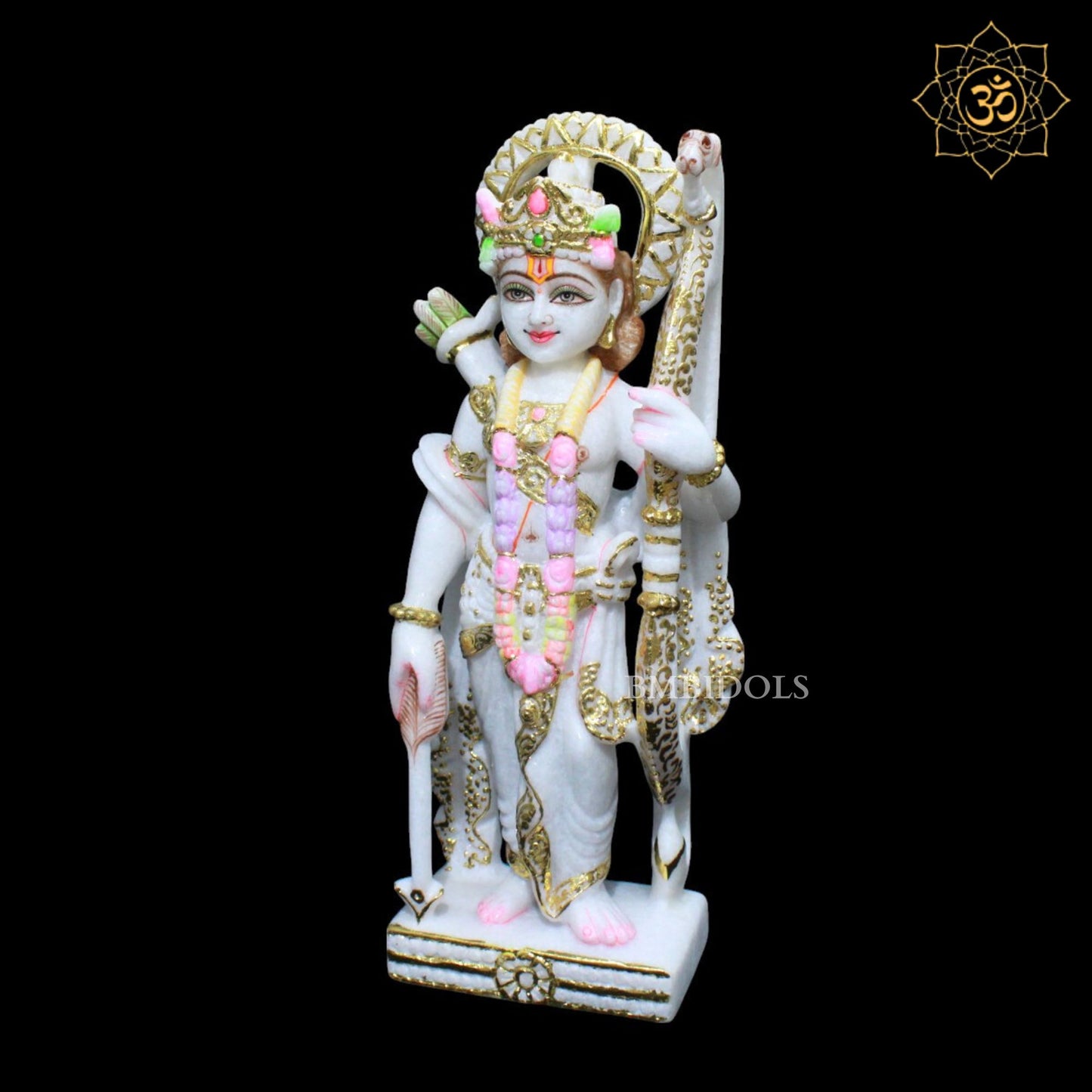 Ram Darbar Marble Statue in Makrana Marble with Ram, Lakshman, Sita and Hanuman
