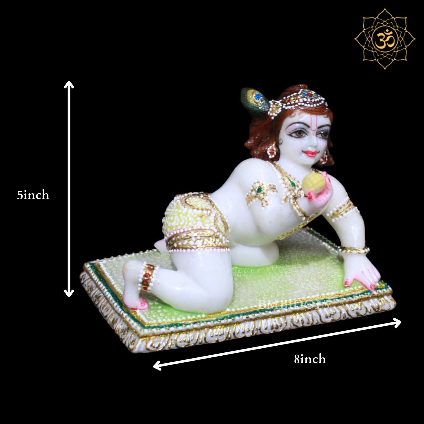 Laddu Gopal Marble Murti for Home Mandirs in 5inches