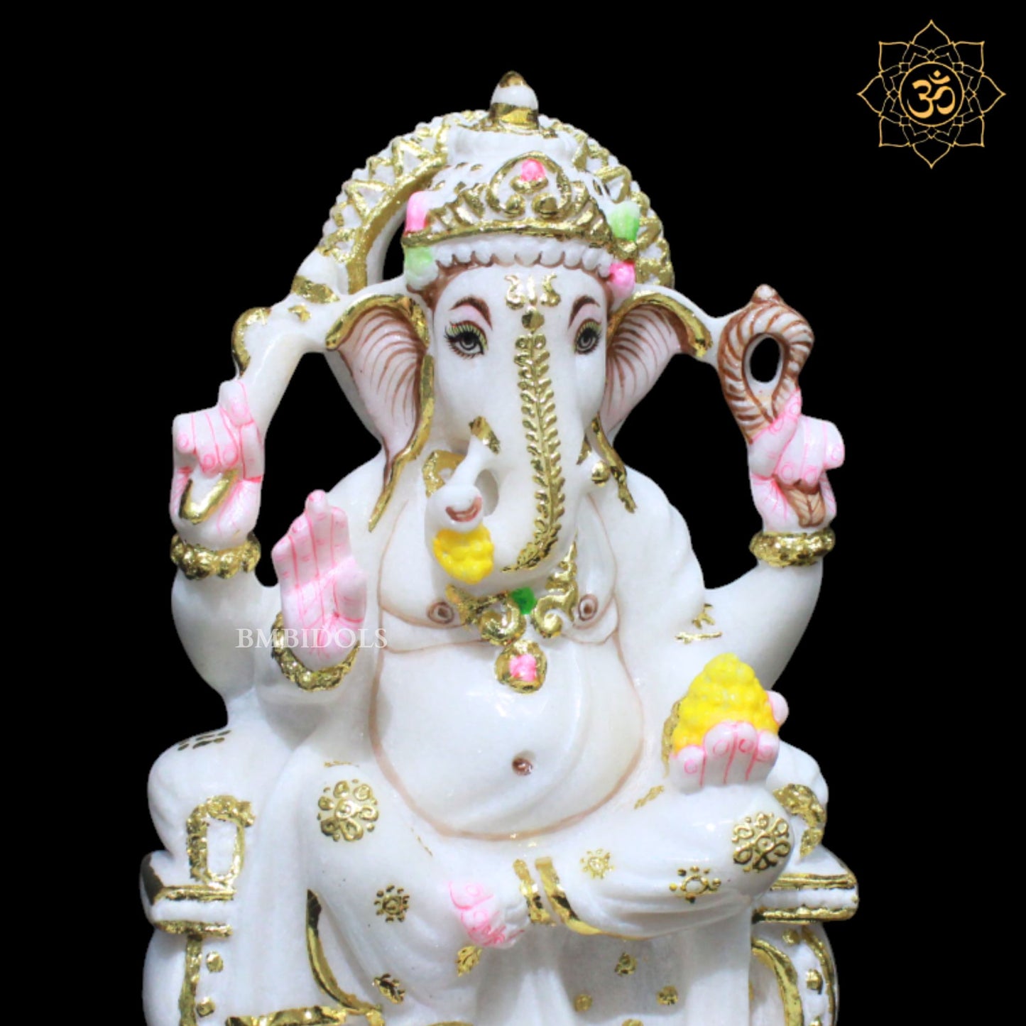 9inches Ganesh Bhagwan Marble Murti for Home Mandirs