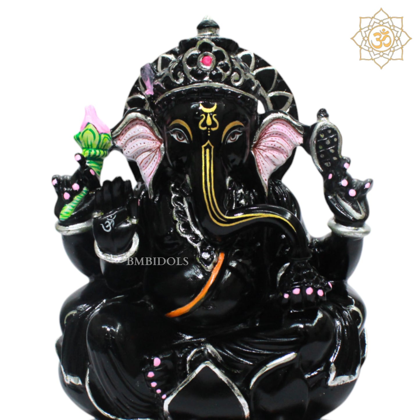 Black Stone Ganesha Statue for Homes and Temples in 1ft(12inch)