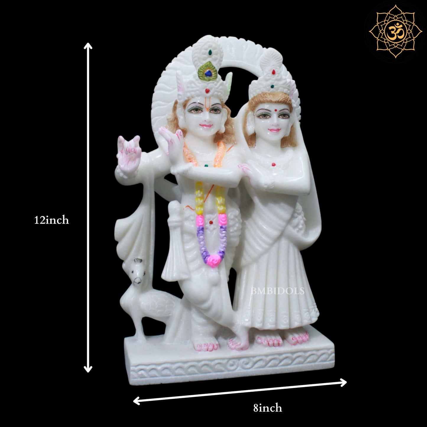 Jugal Radha Krishna Marble Murti for Homes and Temples in 12inches