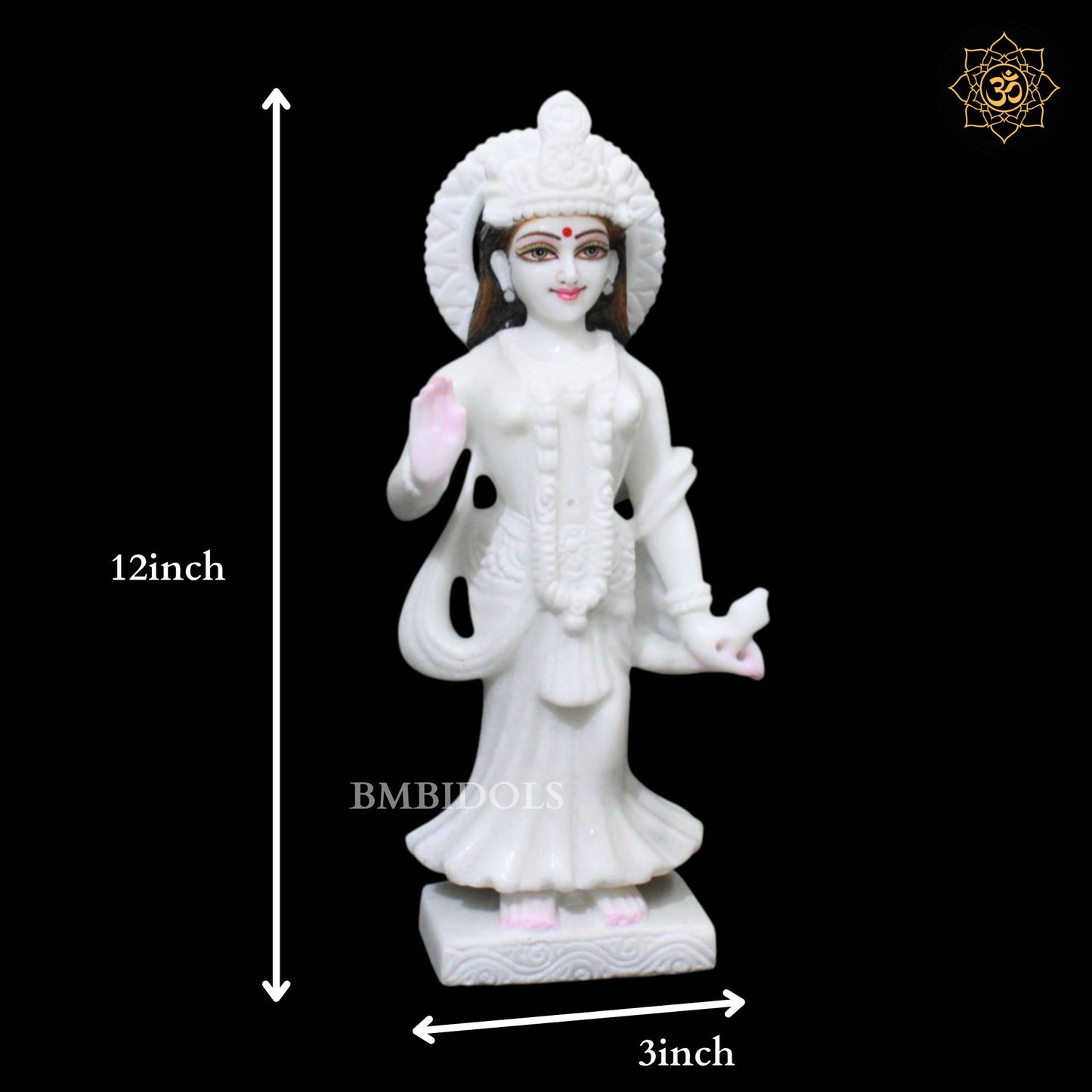 White Marble Radha Krishna Murti for Homes and Temples in 1feet
