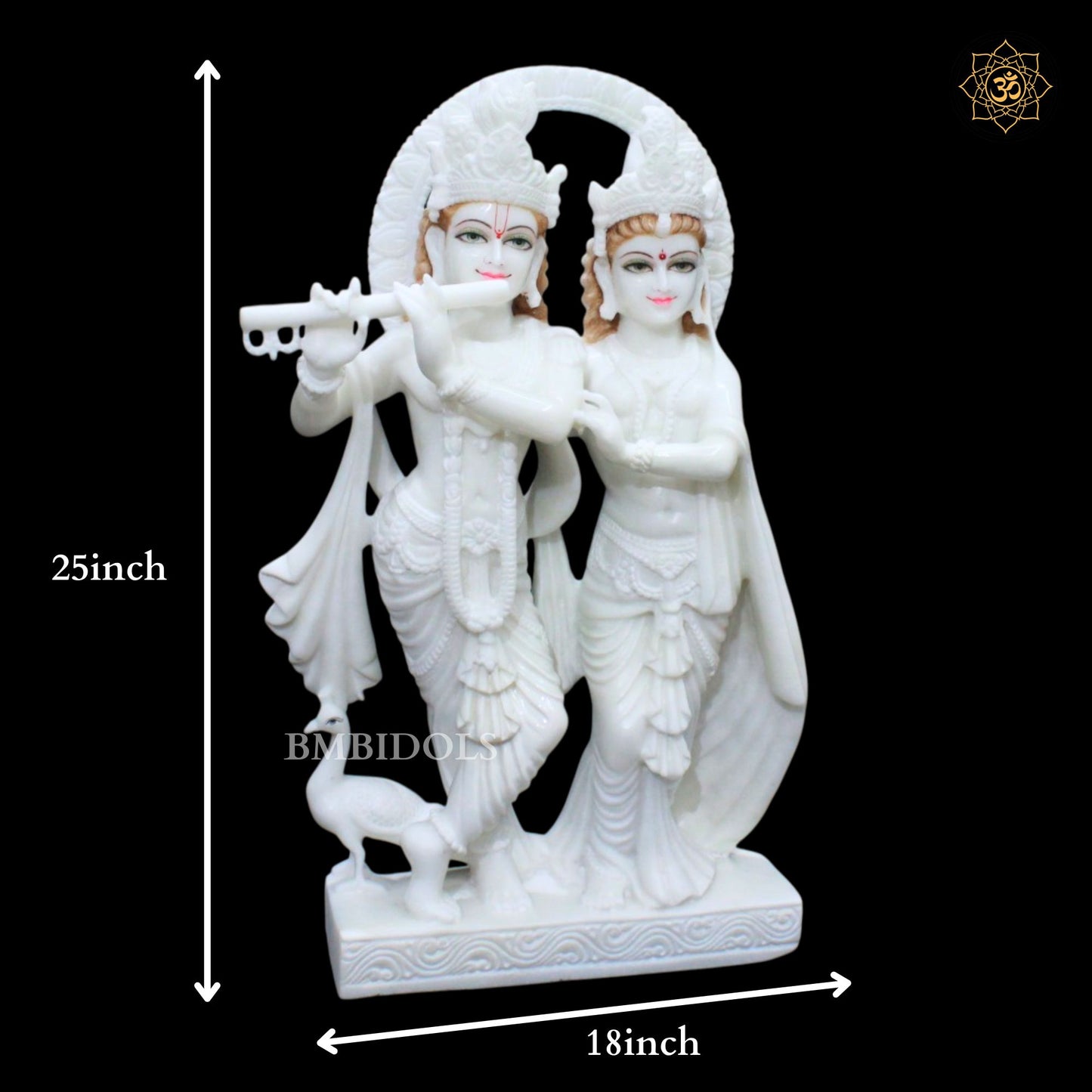 Jugal Radha Krishna Bhagwan Marble Murti in 25inches in Makrana Marble