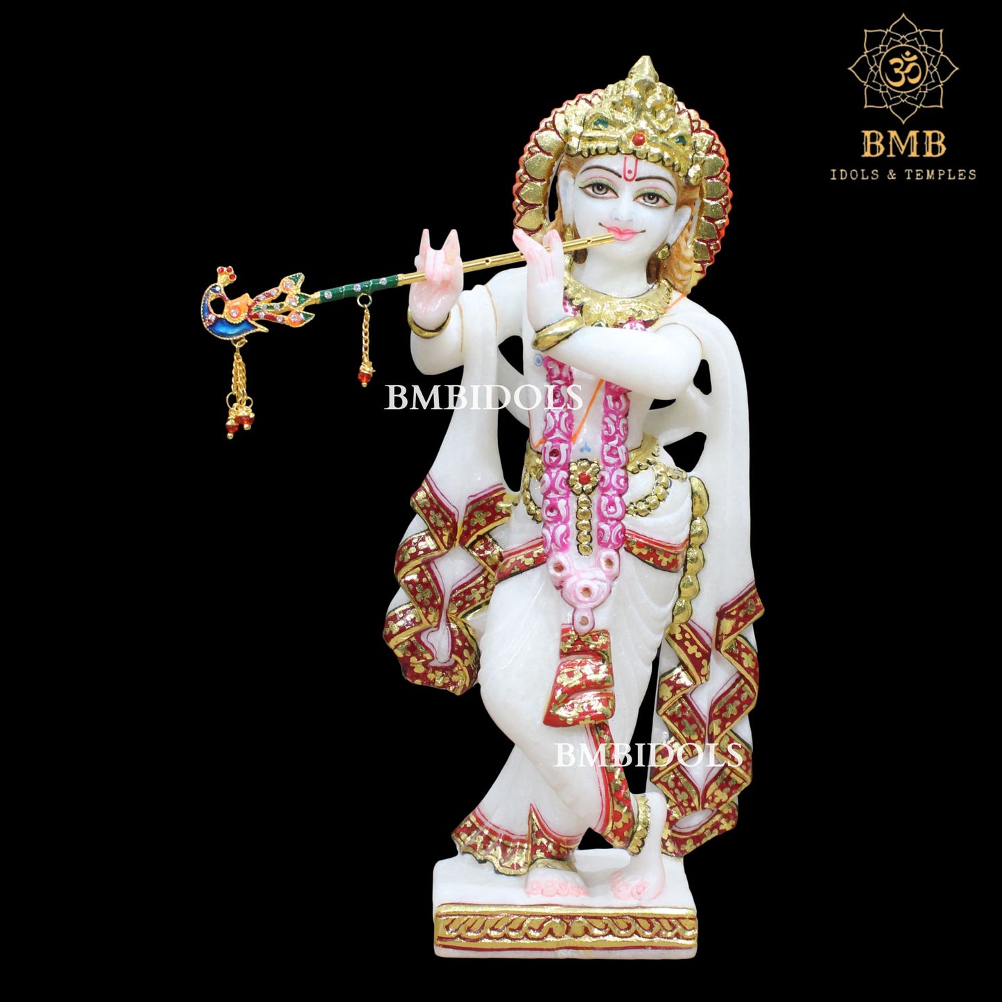 Marble Radha Krishna Murti with Doble Palla in Makrana Marble