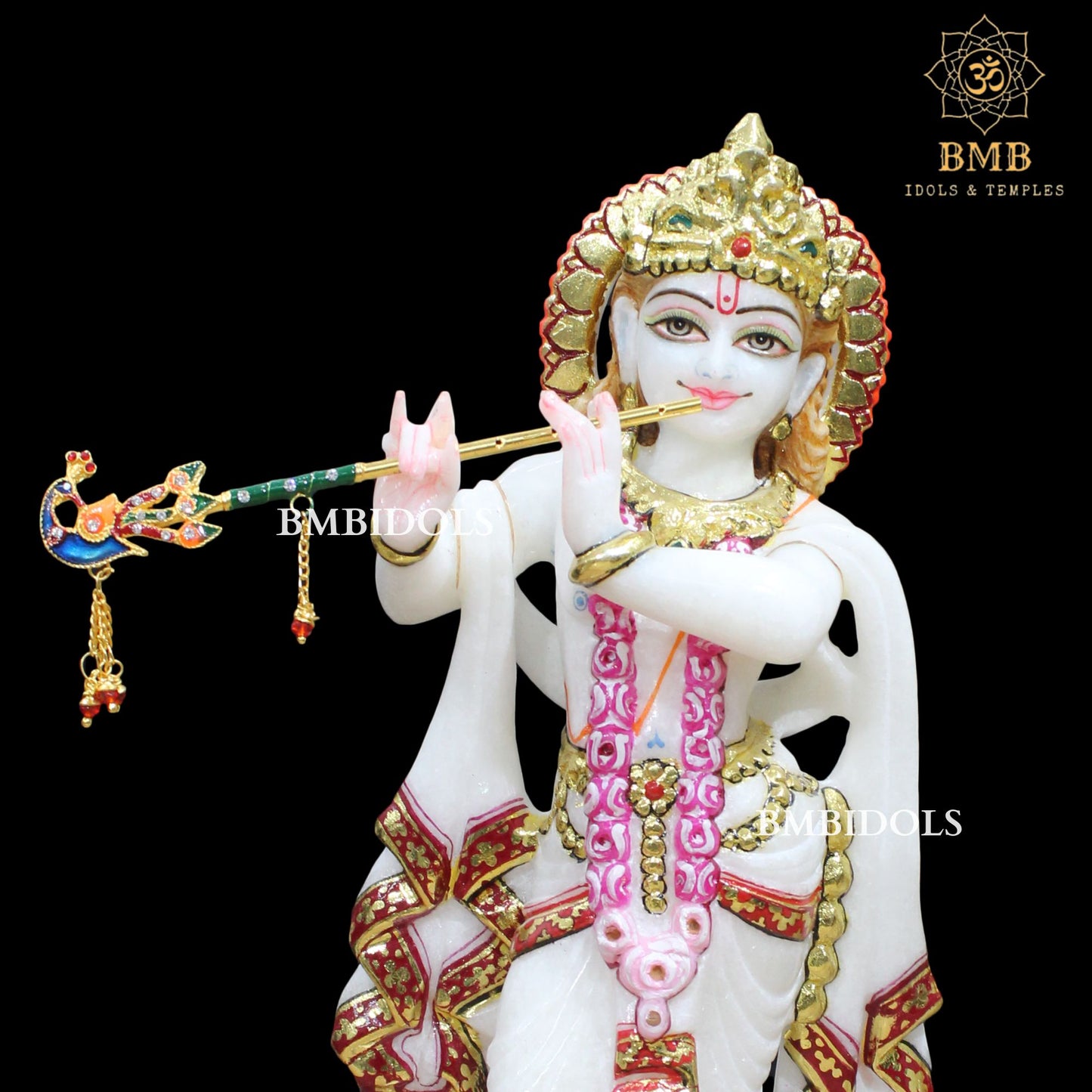 Marble Radha Krishna Murti with Doble Palla in Makrana Marble