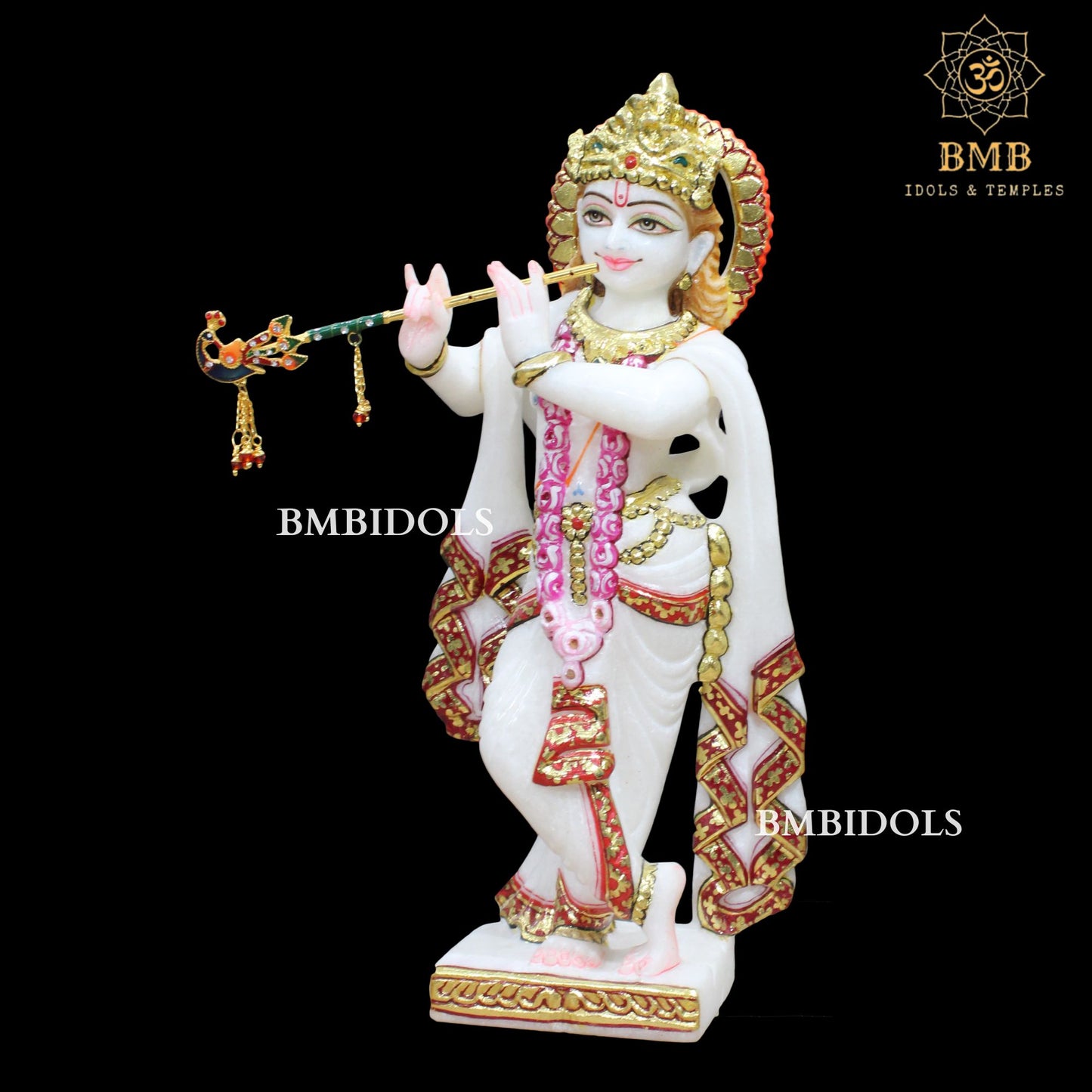 Marble Radha Krishna Murti with Doble Palla in Makrana Marble