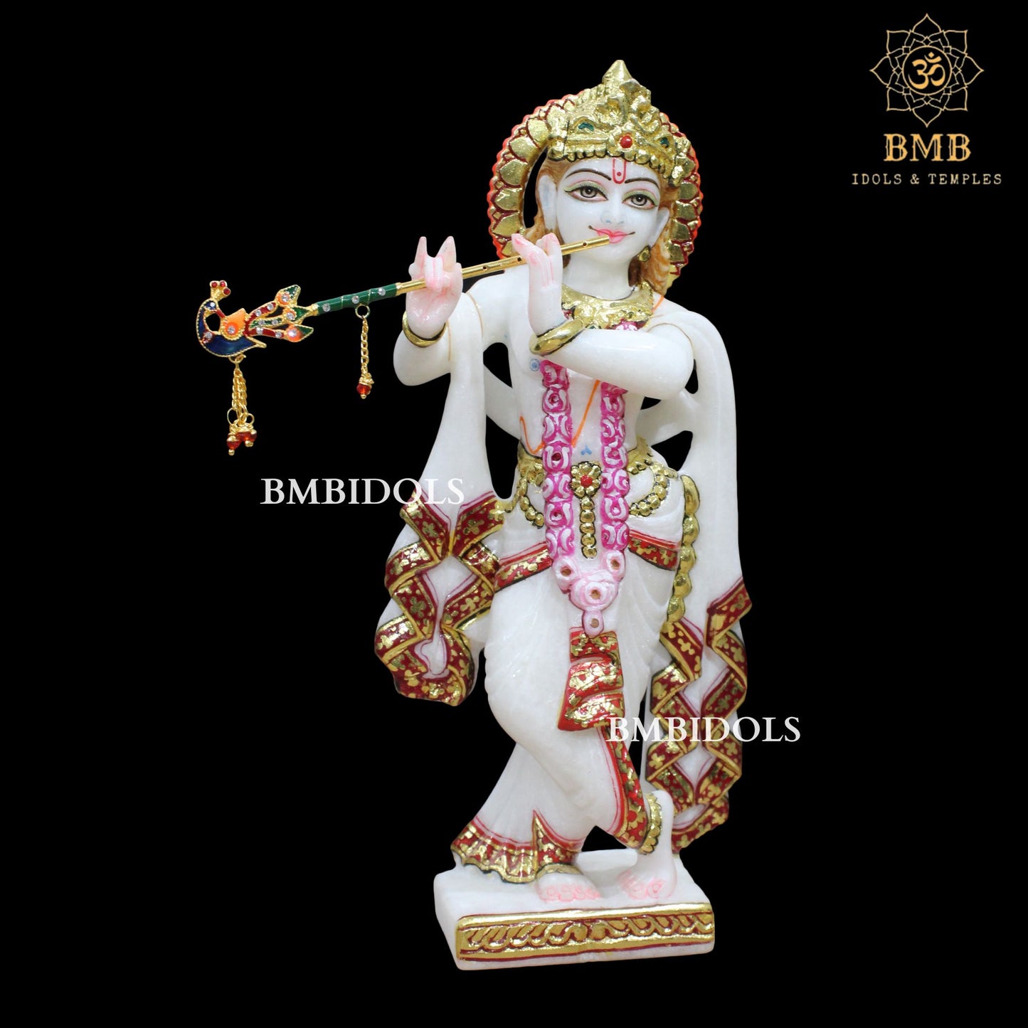 Marble Radha Krishna Murti with Doble Palla in Makrana Marble