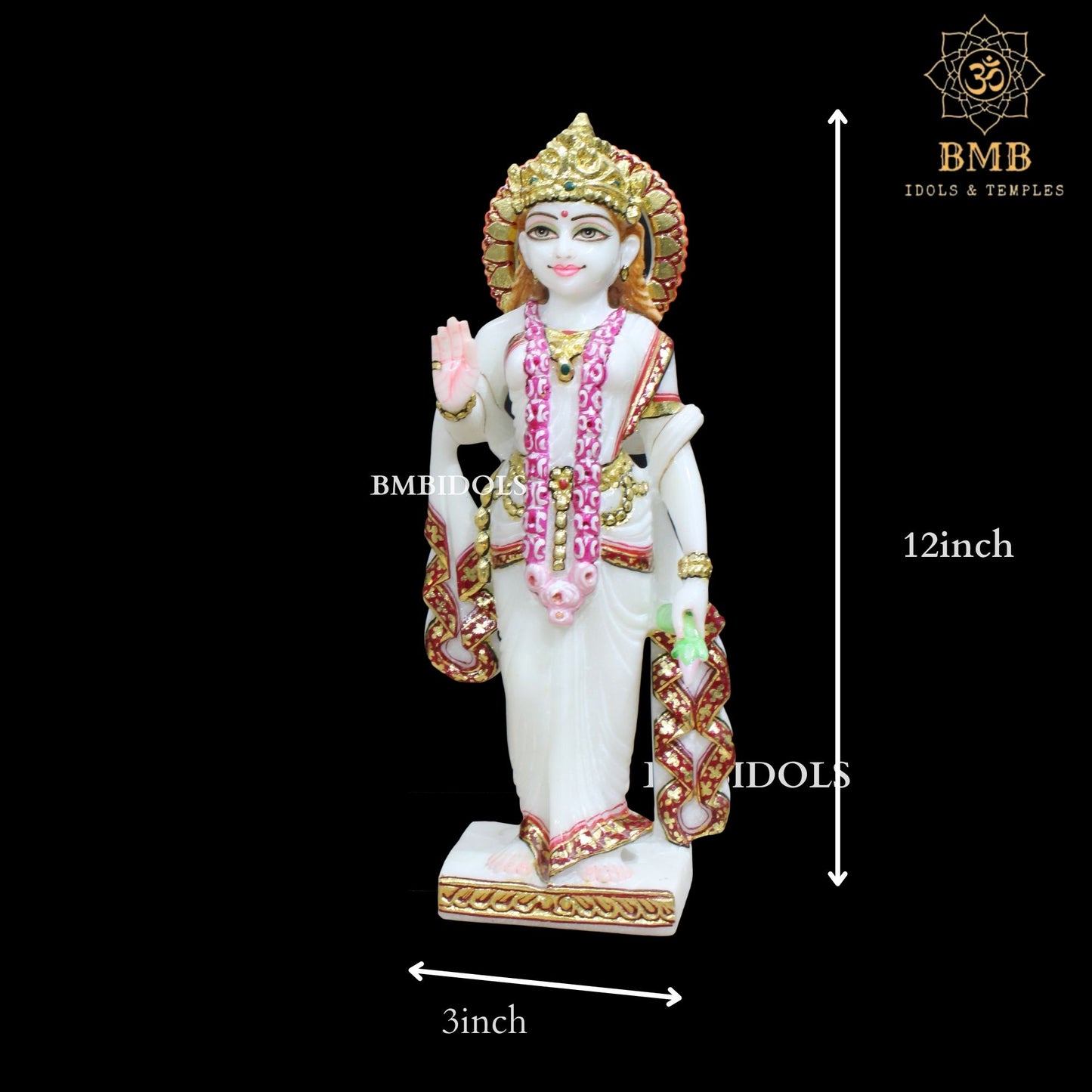 Marble Radha Krishna Murti with Doble Palla in Makrana Marble