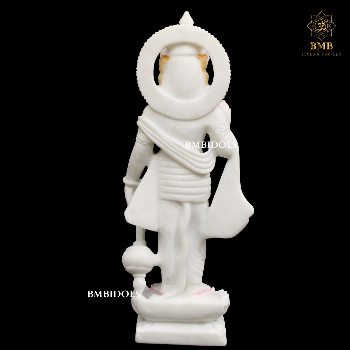 Ashirwad Marble Hanuman Statue in Standing Posture in Makrana Marble 15inches