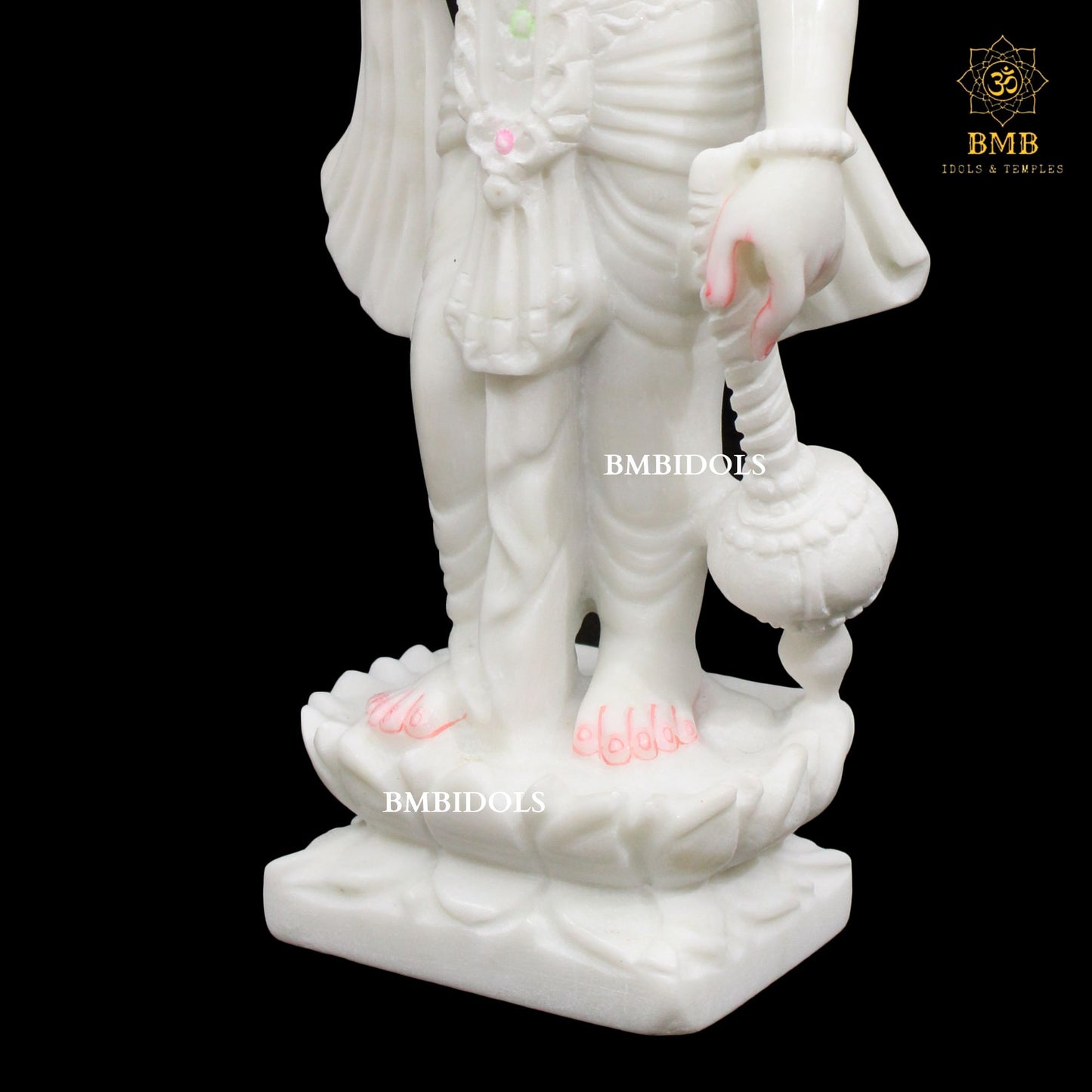Ashirwad Marble Hanuman Statue in Standing Posture in Makrana Marble 15inches