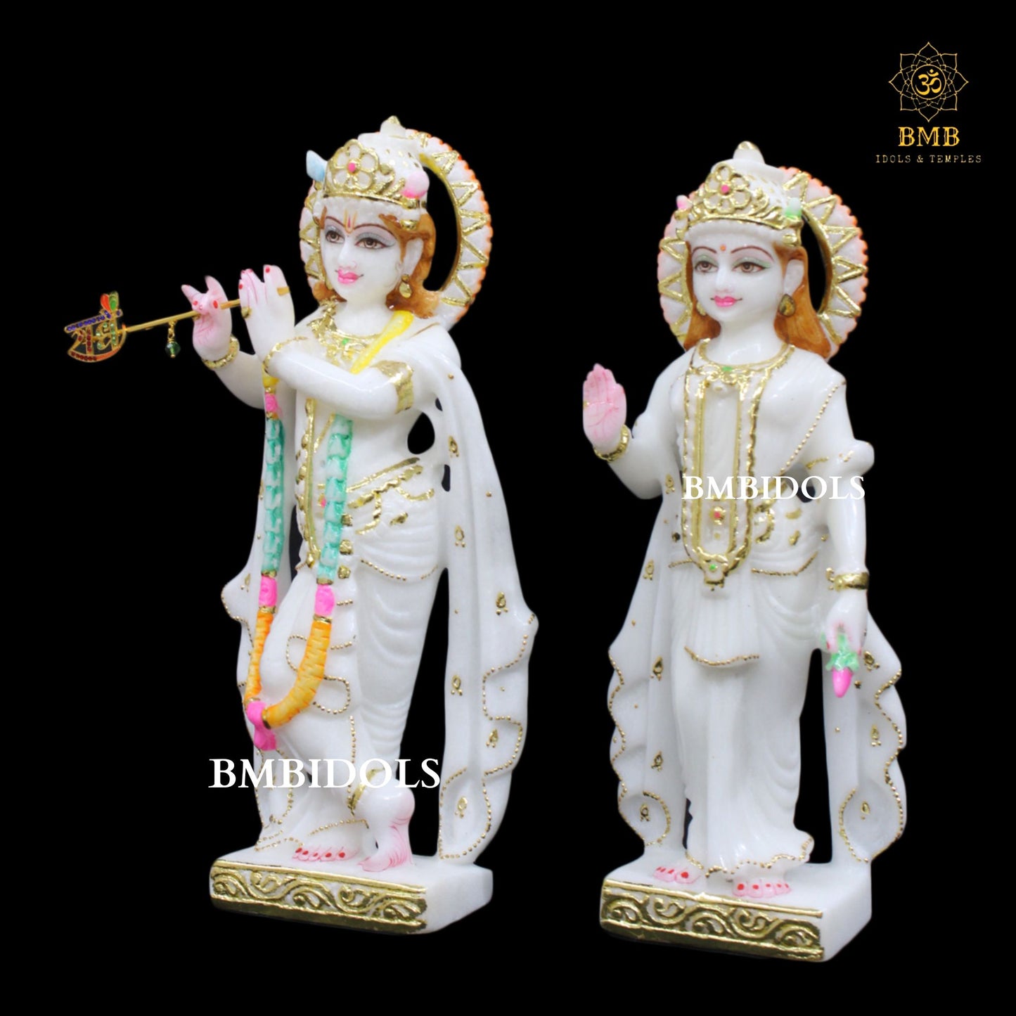 Marble Radha Krishna Murti made in Makrana Marble in 12inches